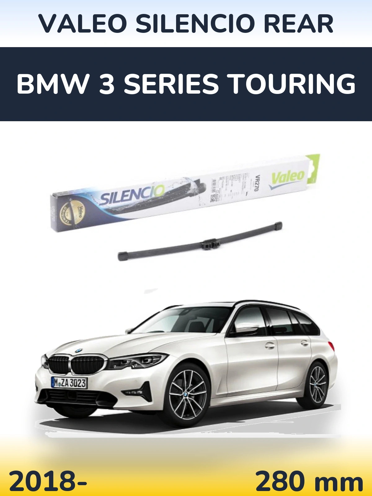 Zadní stěrač Valeo Silencio Rear 280 mm pro BMW 3 Series Touring 2018-2026