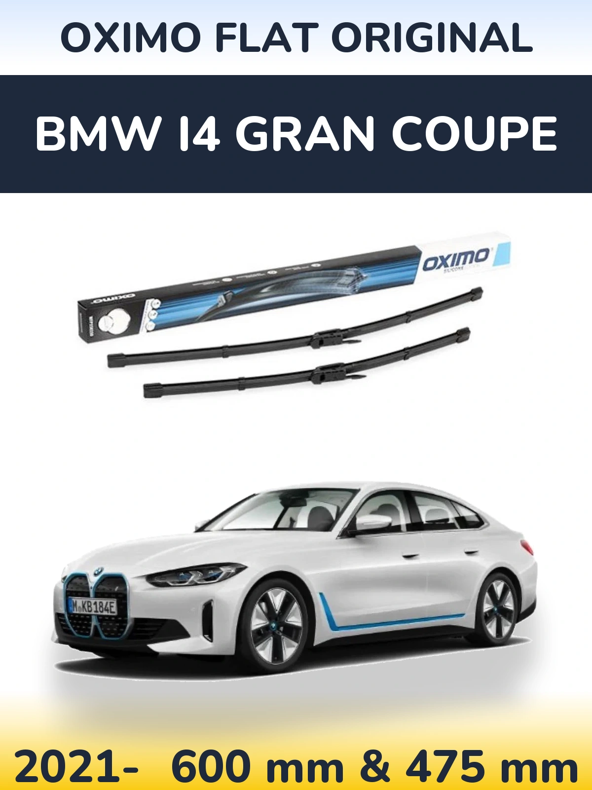 Sada předních stěračů Oximo Flat Original 600 a 475 mm pro BMW i4 Gran Coupe 2021-2026