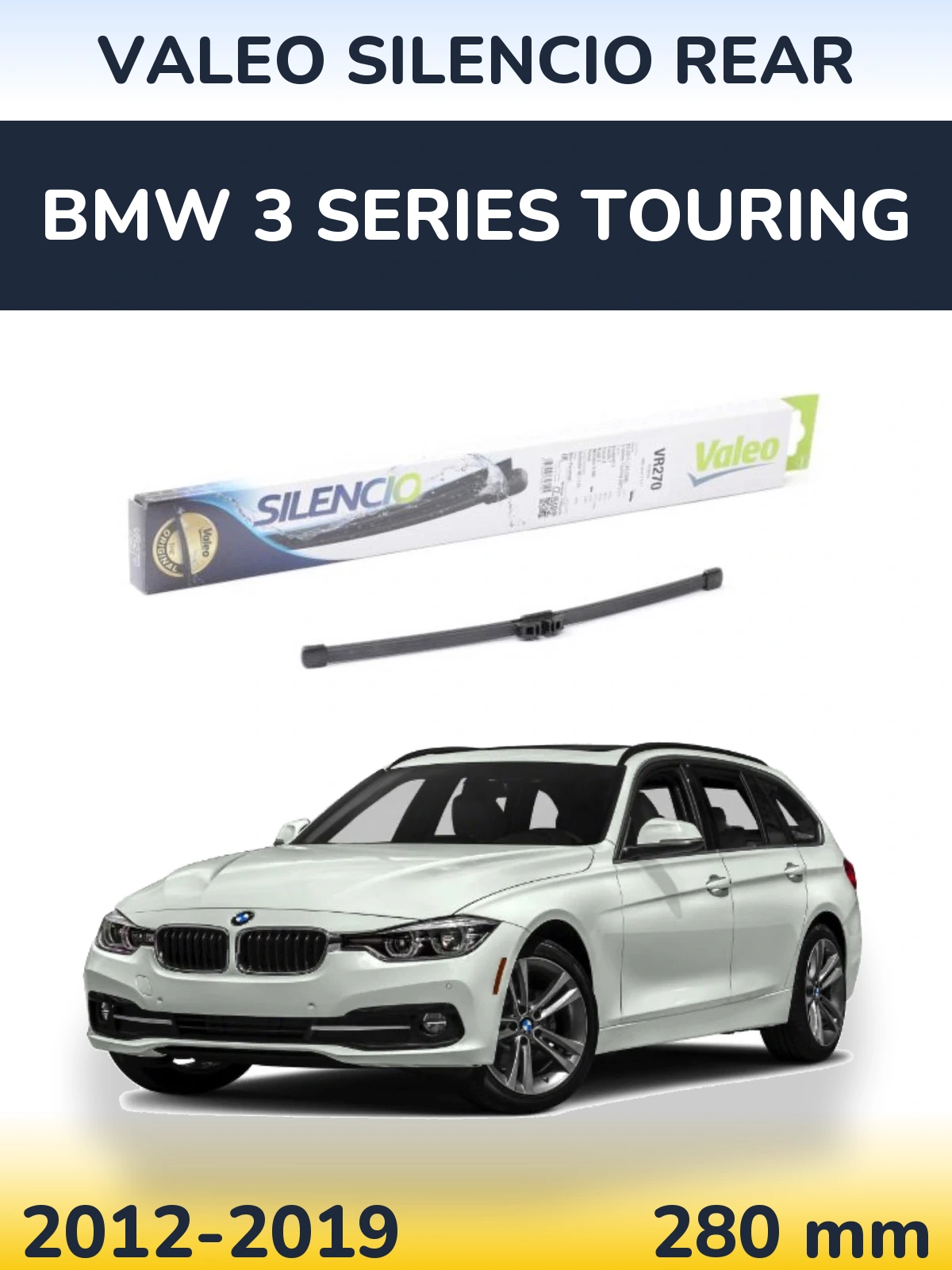 Zadní stěrač Valeo Silencio Rear 280 mm pro BMW 3 Series Touring 2012-2019