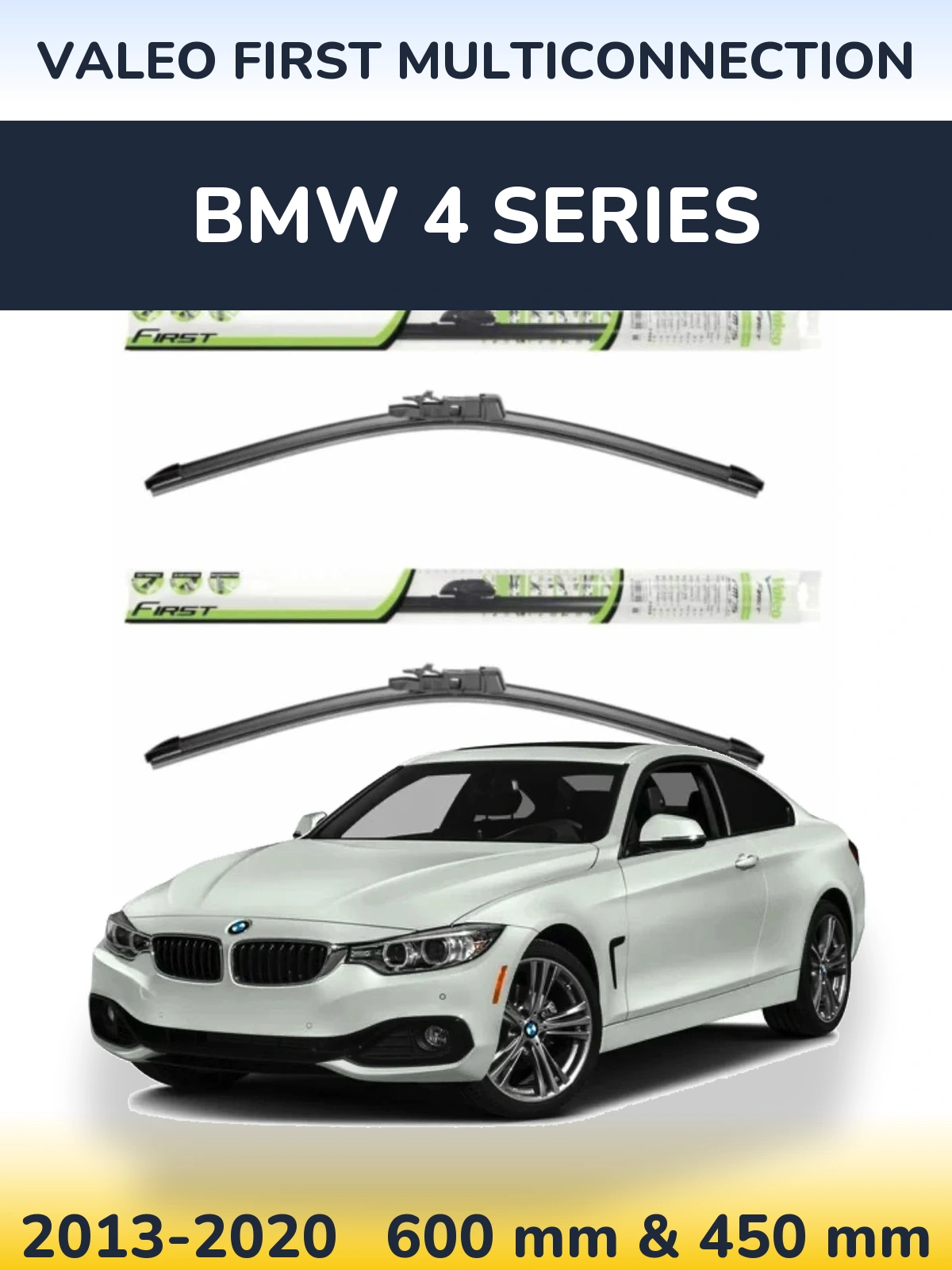 Sada předních stěračů Valeo First MultiConnection 600 a 450 mm pro BMW 4 Series 2013-2020