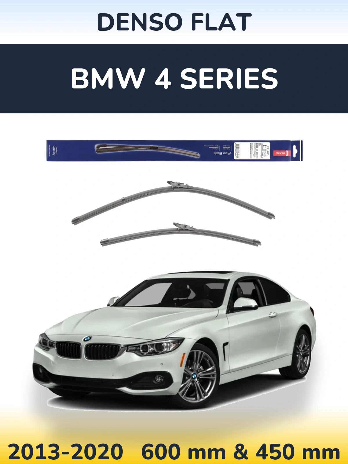 Sada předních stěračů Denso Flat 600 a 450 mm pro BMW 4 Series 2013-2020