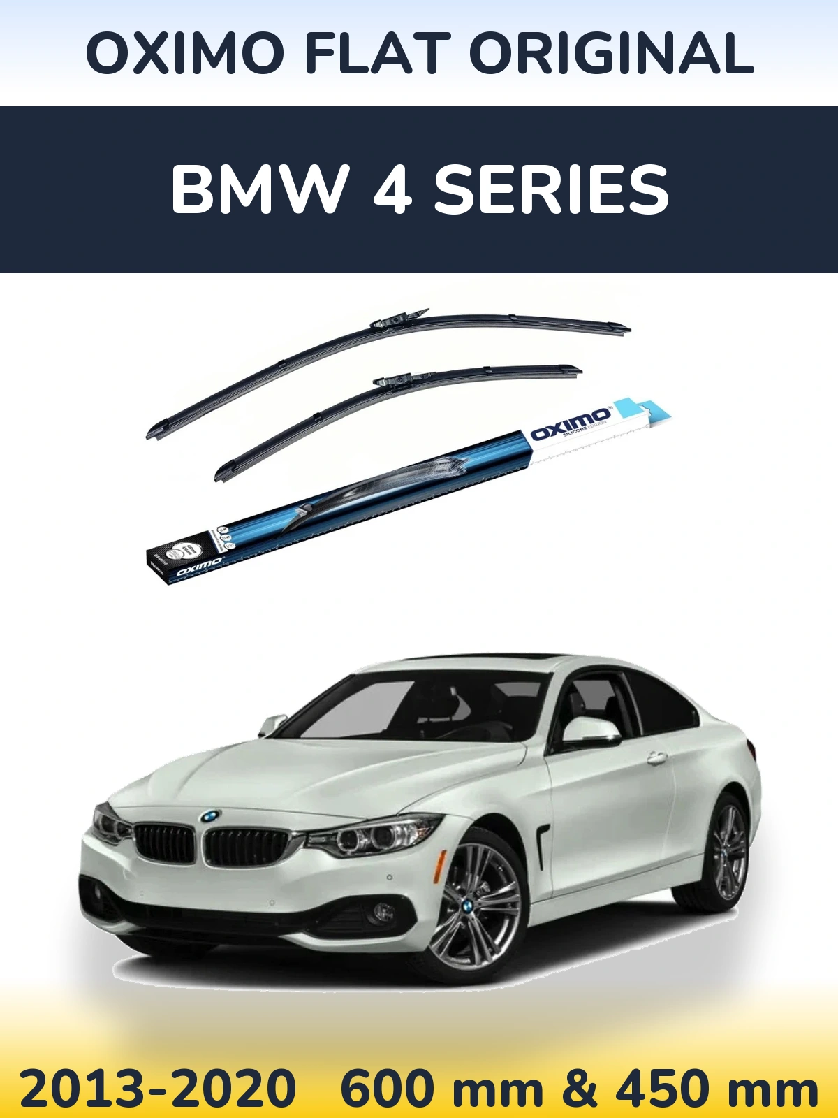 Sada předních stěračů Oximo Flat Original 600 a 450 mm pro BMW 4 Series 2013-2020