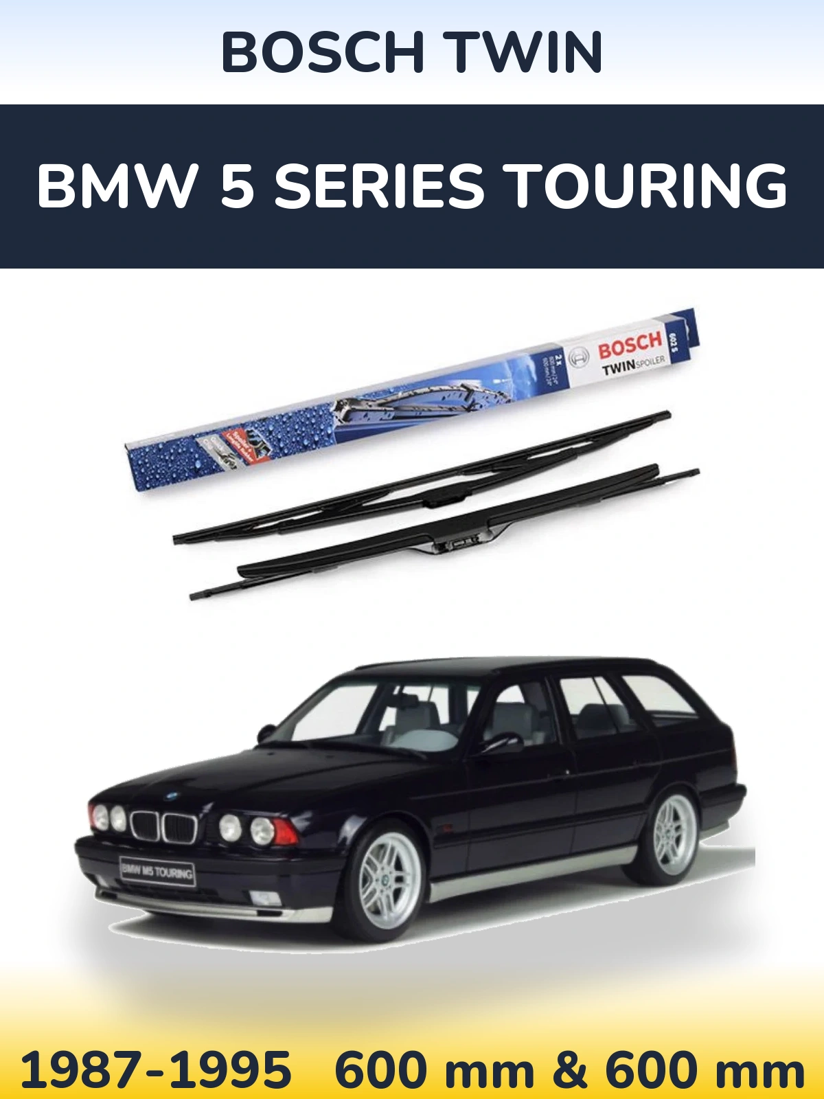 Sada předních stěračů BOSCH Twin 600 a 600 mm pro BMW 5 Series Touring 1987-1995