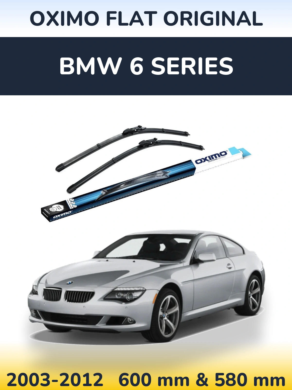 Sada předních stěračů Oximo Flat Original 600 a 580 mm pro BMW 6 Series 2003-2012