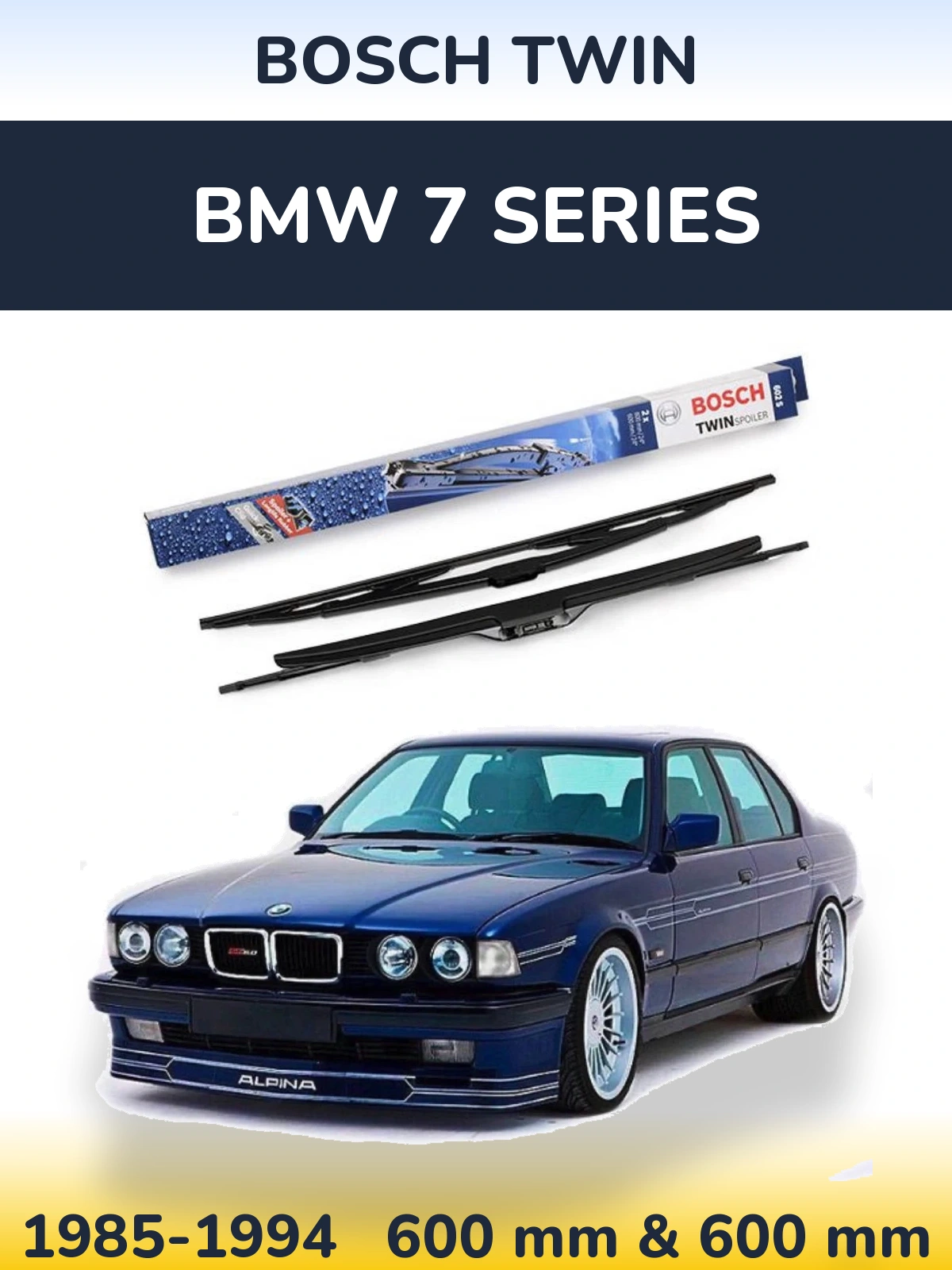 Sada předních stěračů BOSCH Twin 600 a 600 mm pro BMW 7 Series 1985-1994