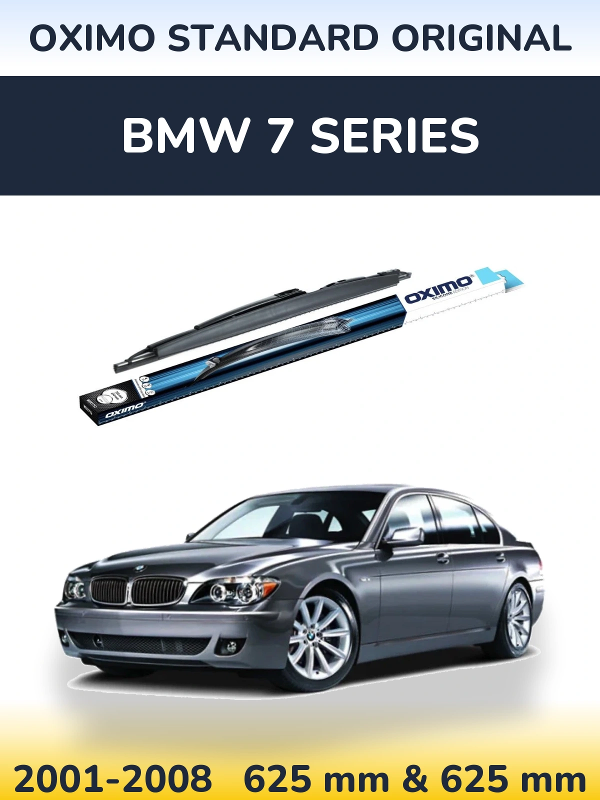 Sada předních stěračů Oximo Standard Original 625 a 625 mm pro BMW 7 Series 2001-2008