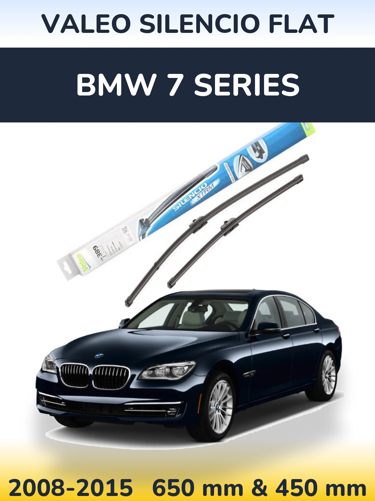 Sada předních stěračů Valeo Silencio Flat 650 a 450 mm pro BMW 7 Series 2008-2015