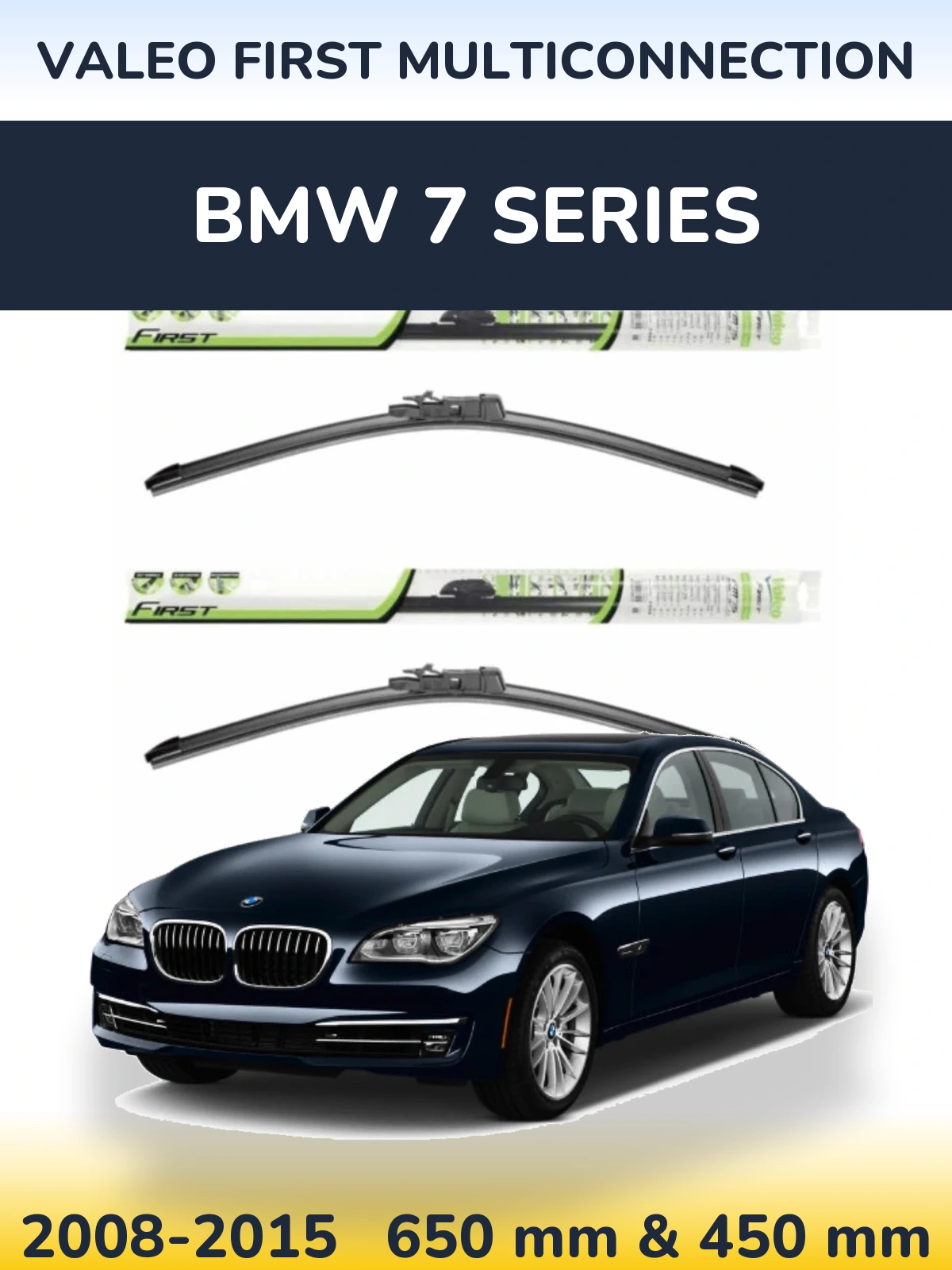 Sada předních stěračů Valeo First MultiConnection 650 a 450 mm pro BMW 7 Series 2008-2015