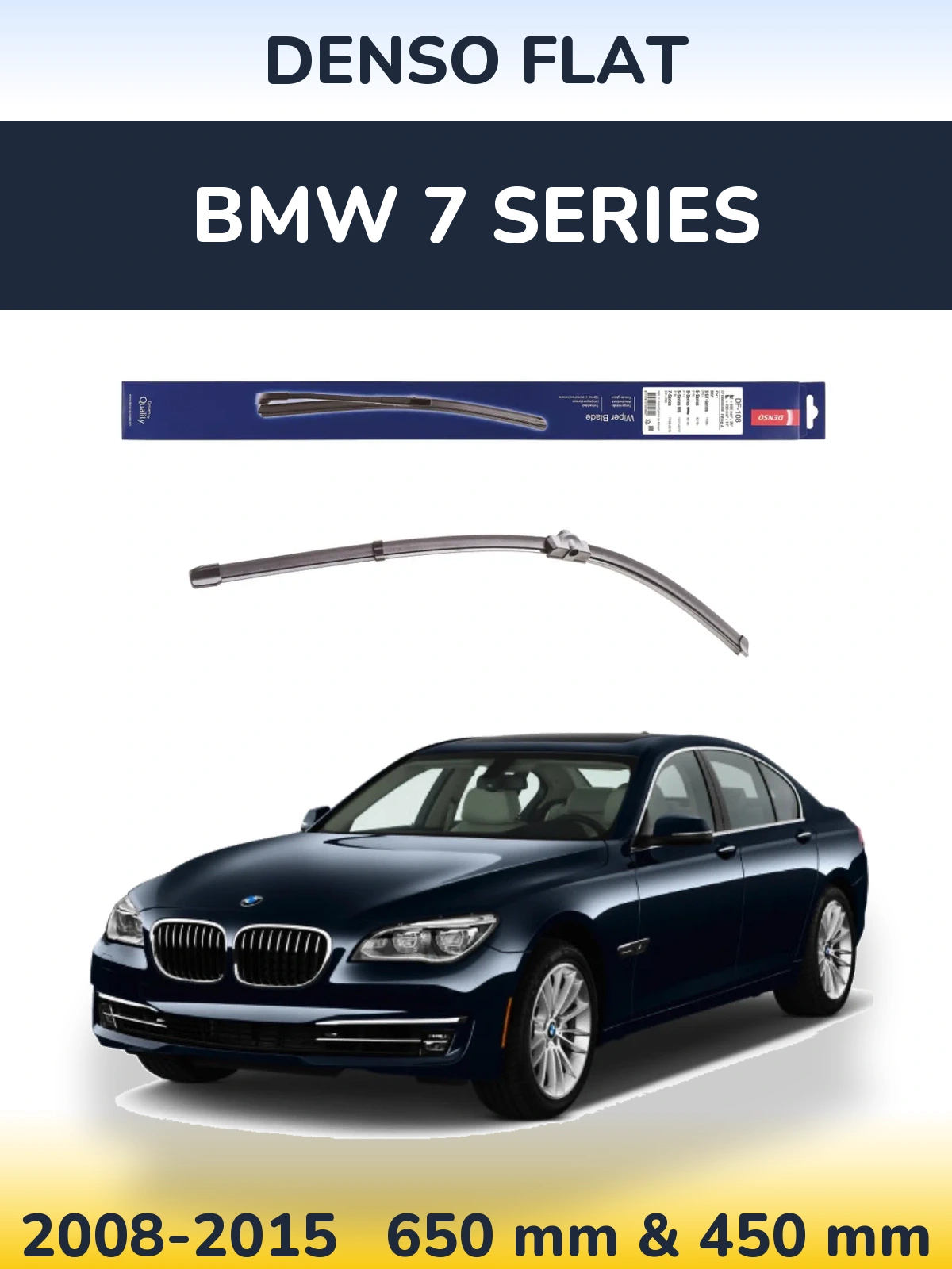 Sada předních stěračů Denso Flat 650 a 450 mm pro BMW 7 Series 2008-2015