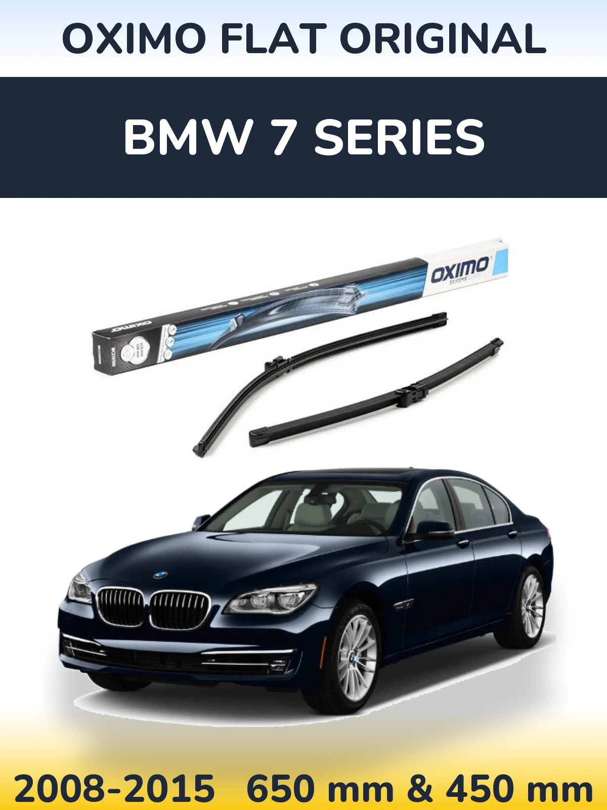 Sada předních stěračů Oximo Flat Original 650 a 450 mm pro BMW 7 Series 2008-2015
