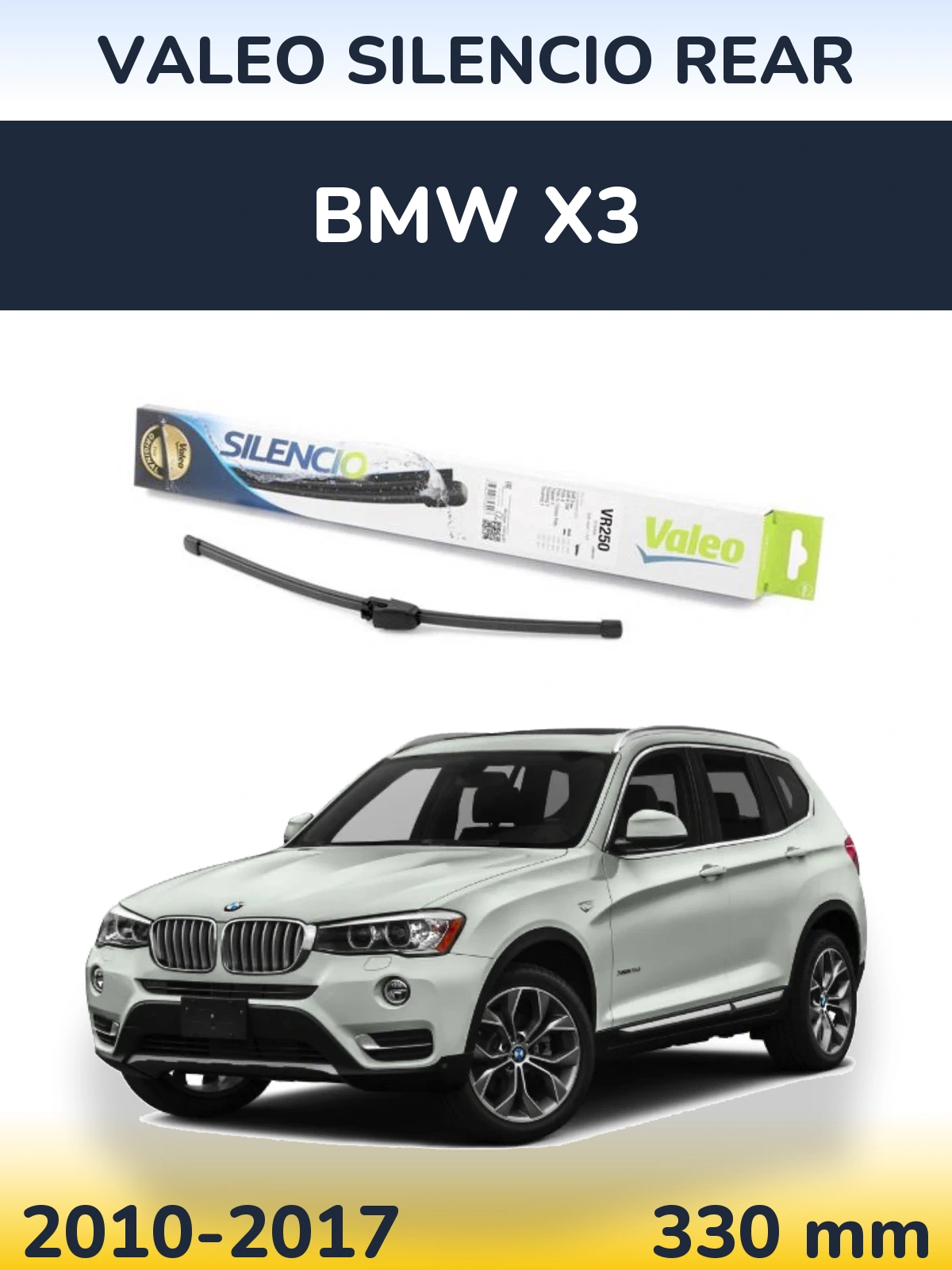 Zadní stěrač Valeo Silencio Rear 335 mm pro BMW X3 2010-2017