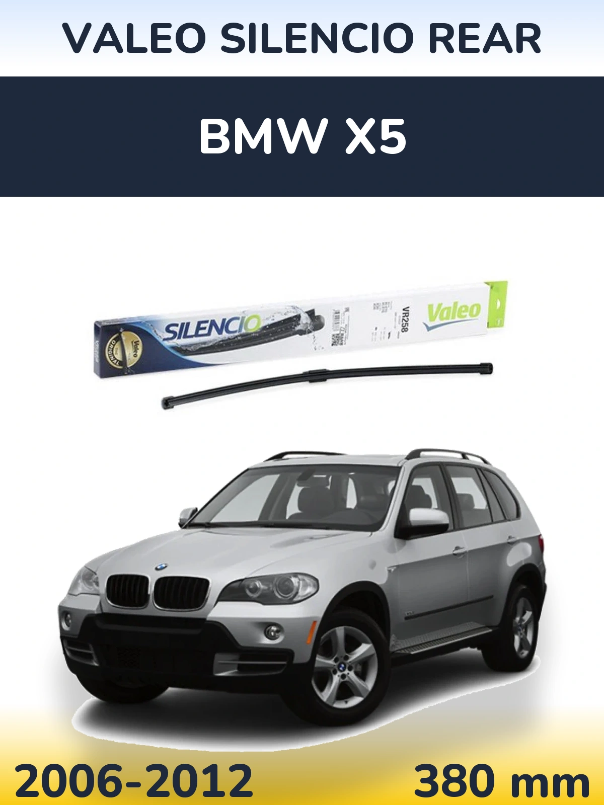Zadní stěrač Valeo Silencio Rear 380 mm pro BMW X5 2006-2012