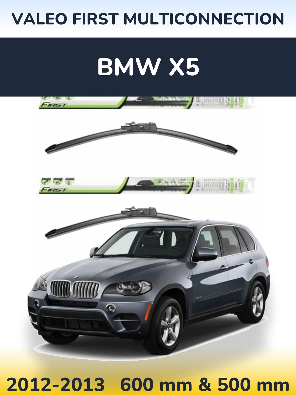Sada předních stěračů Valeo First MultiConnection 600 a 500 mm pro BMW X5 2012-2013