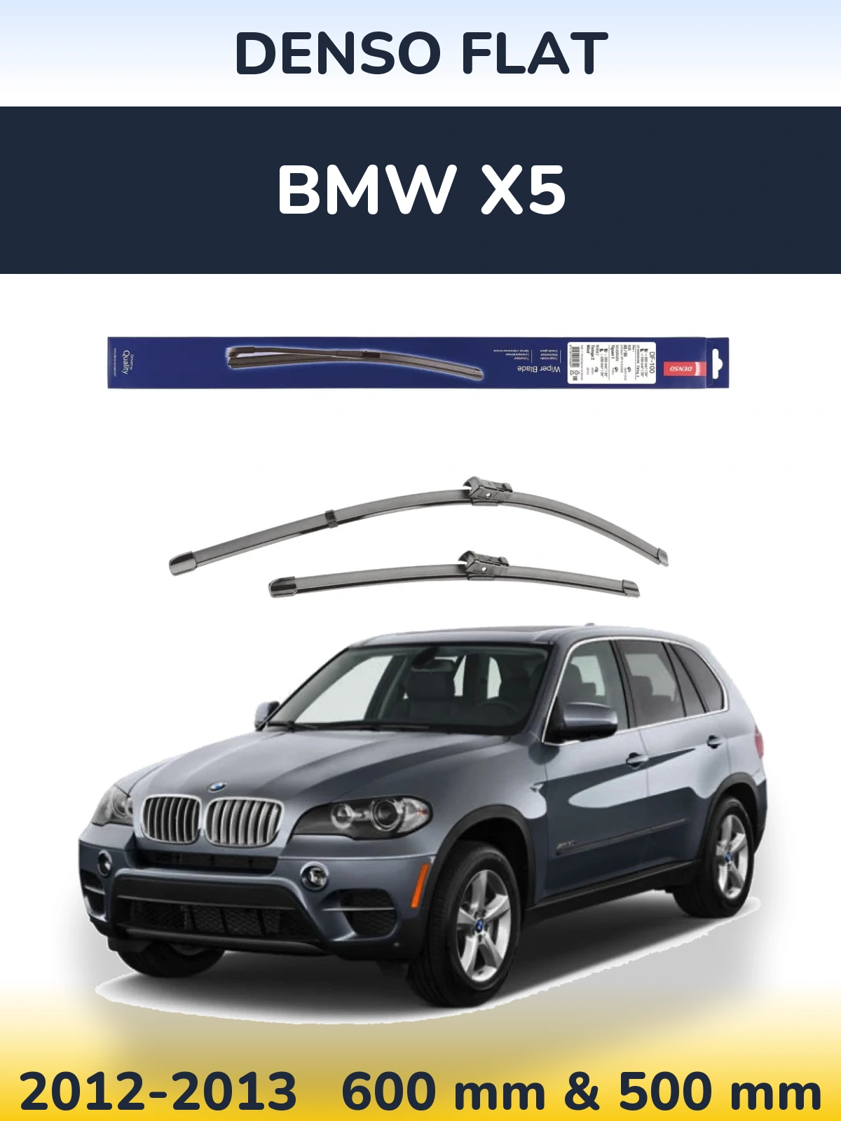 Sada předních stěračů Denso Flat 600 a 500 mm pro BMW X5 2012-2013
