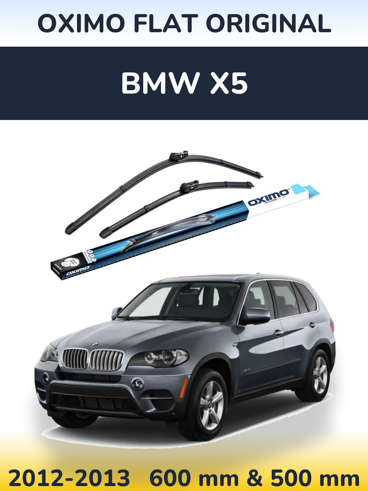 Sada předních stěračů Oximo Flat Original 600 a 500 mm pro BMW X5 2012-2013