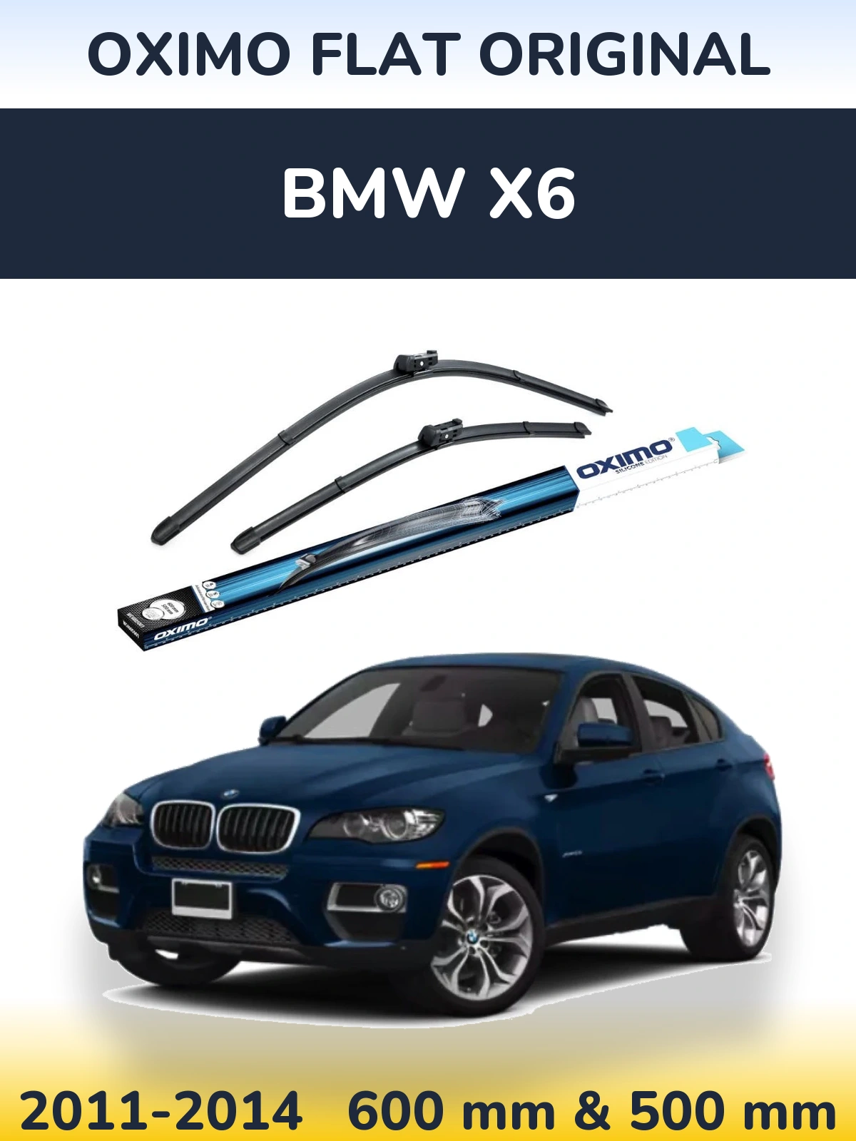 Sada předních stěračů Oximo Flat Original 600 a 500 mm pro BMW X6 2011-2014