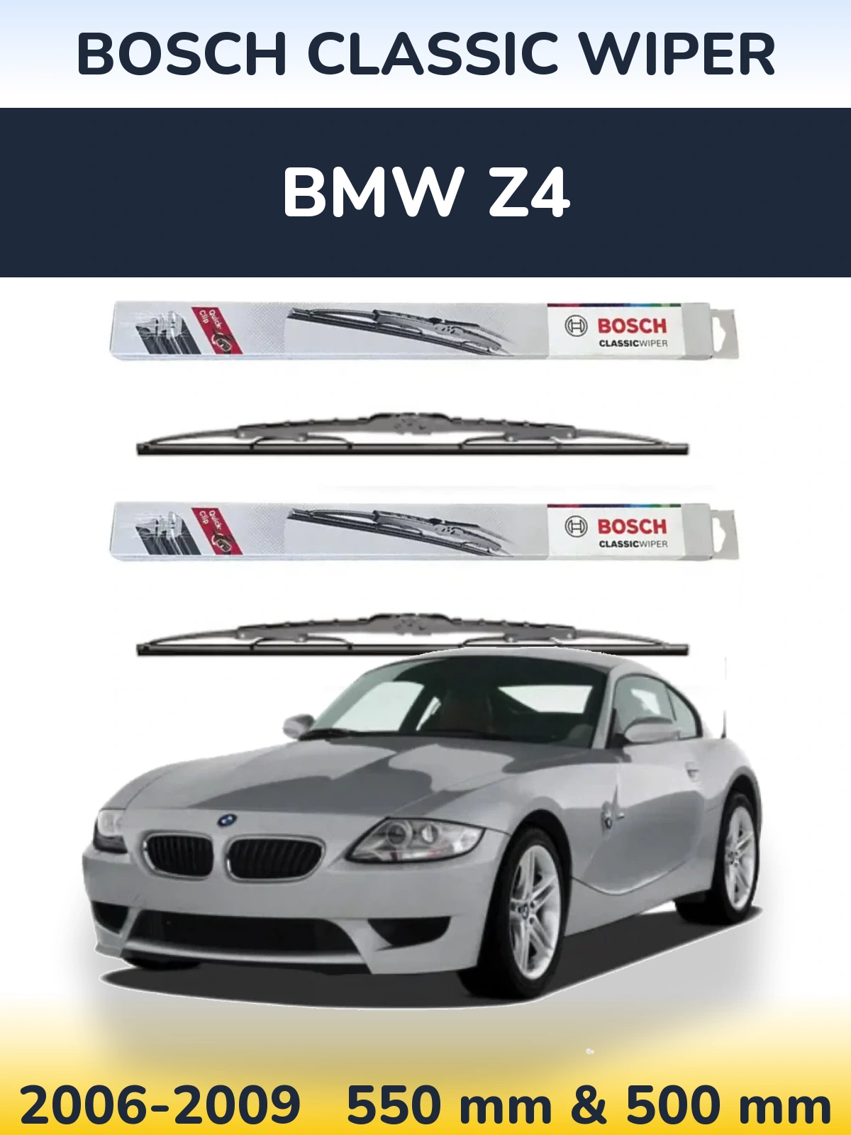 Sada předních stěračů BOSCH Classic Wiper 550 a 500 mm pro BMW Z4 2006-2009