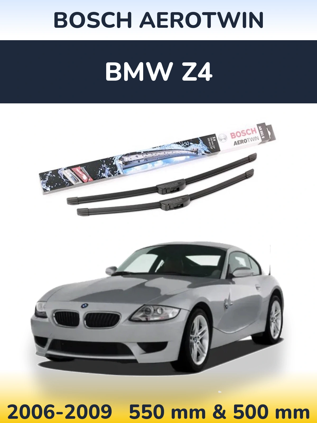 Sada předních stěračů BOSCH AeroTwin 550 a 500 mm pro BMW Z4 2006-2009
