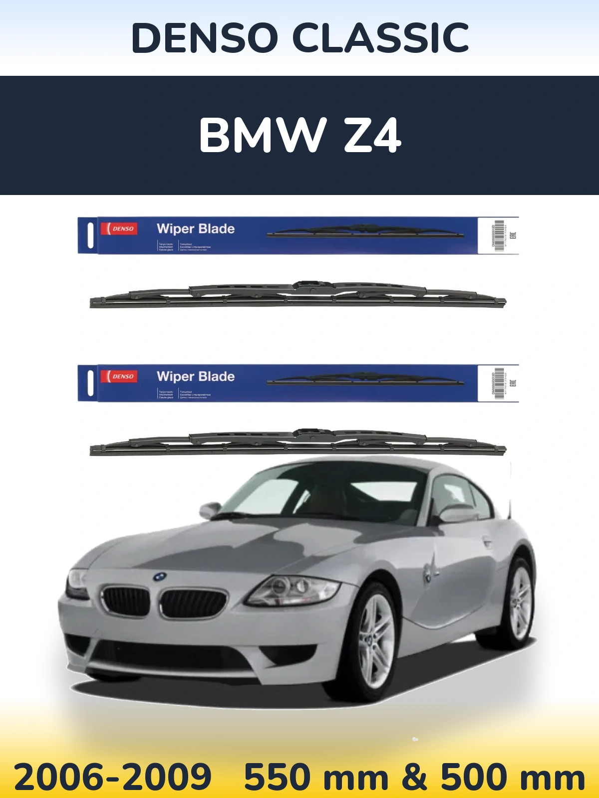 Sada předních stěračů Denso Classic 550 a 500 mm pro BMW Z4 2006-2009