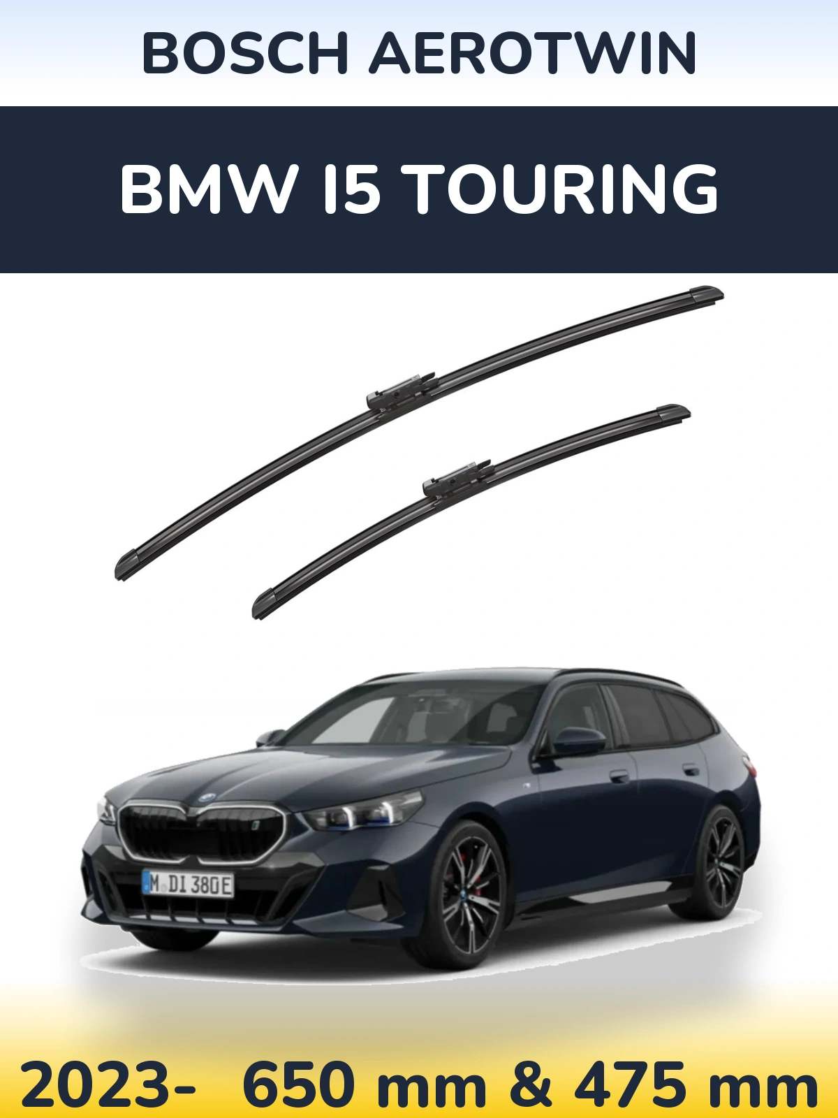 Sada předních stěračů BOSCH AeroTwin 650 a 475 mm pro BMW i5 Touring 2023-2026