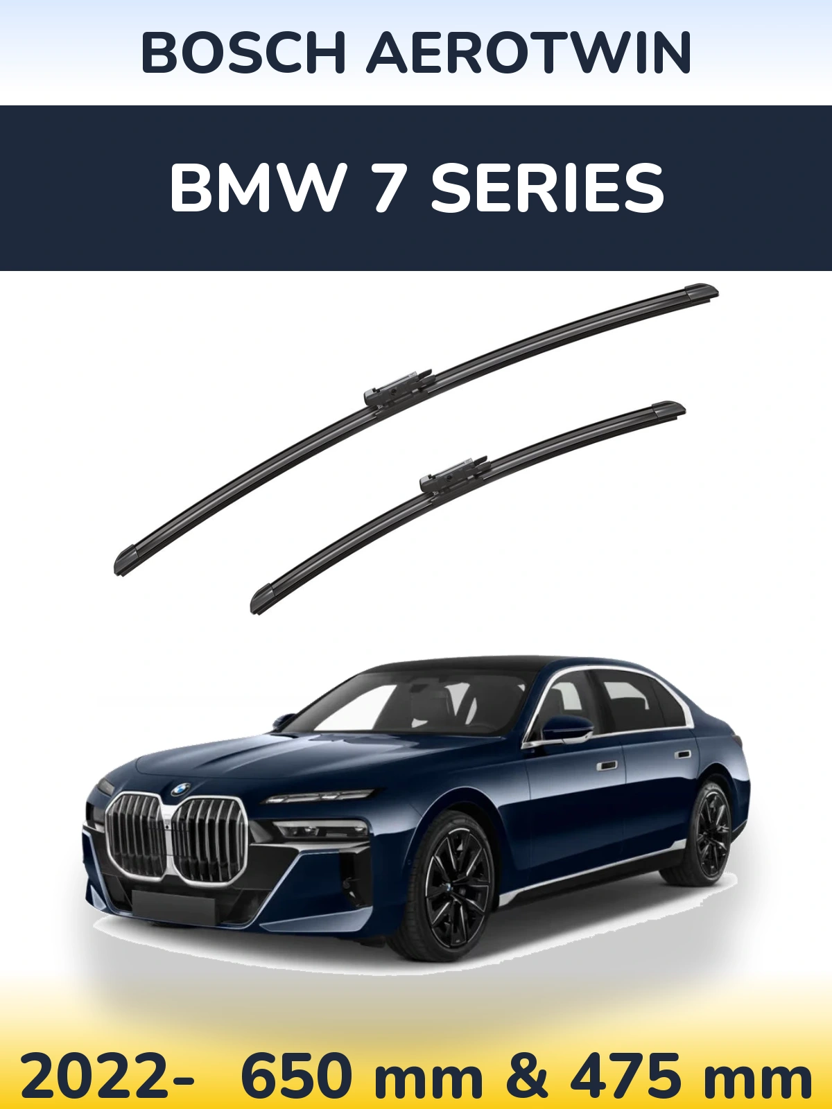 Sada předních stěračů BOSCH AeroTwin 650 a 475 mm pro BMW 7 Series 2022-2026