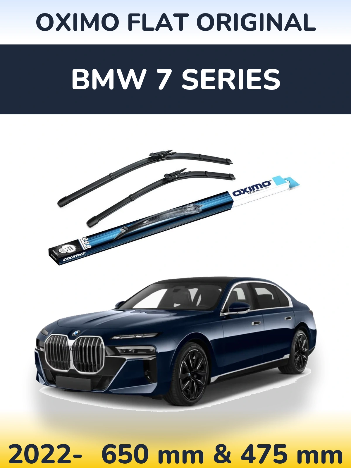 Sada předních stěračů Oximo Flat Original 650 a 475 mm pro BMW 7 Series 2022-2026