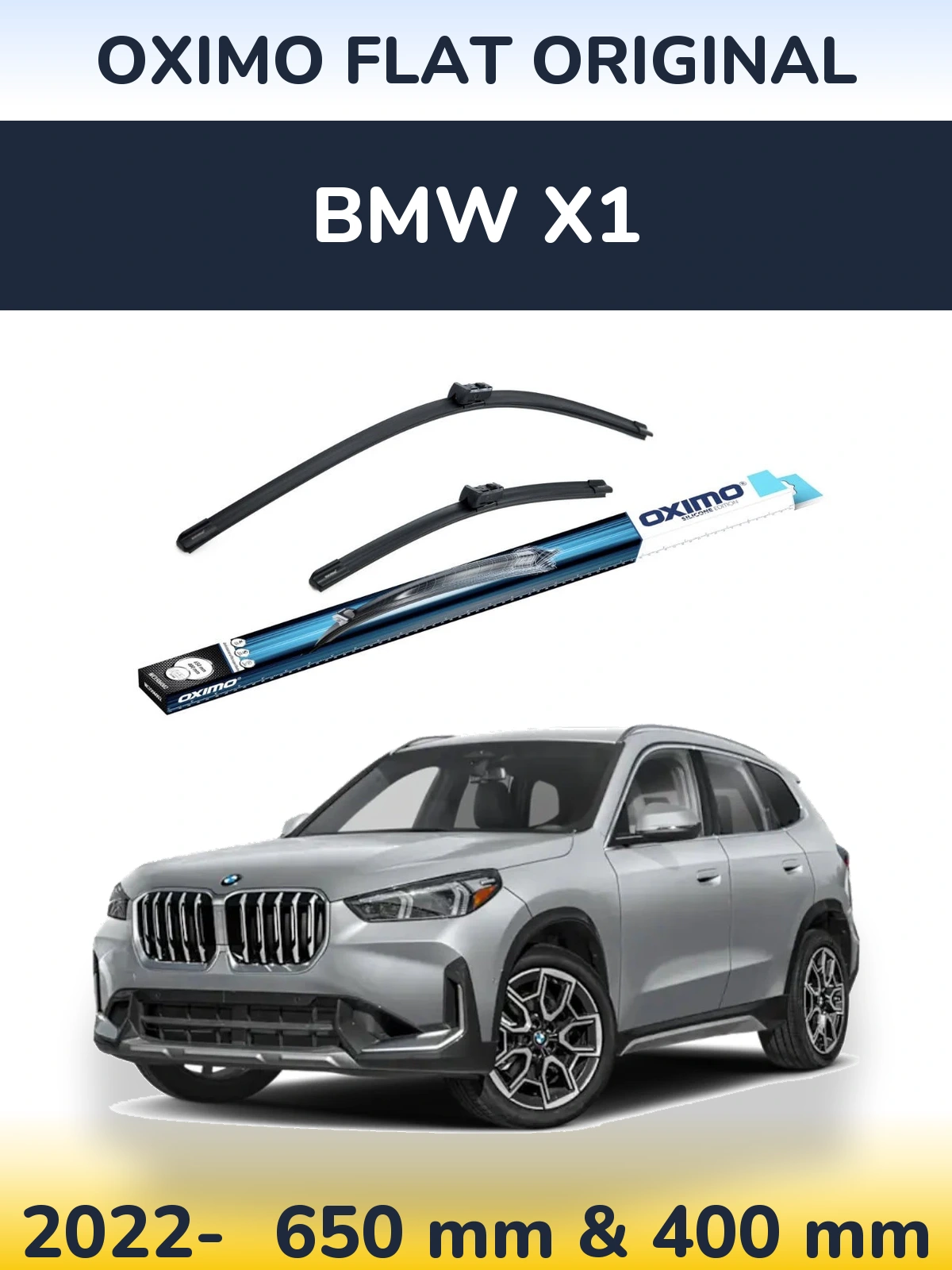 Sada předních stěračů Oximo Flat Original 650 a 400 mm pro BMW X1 2022-2026