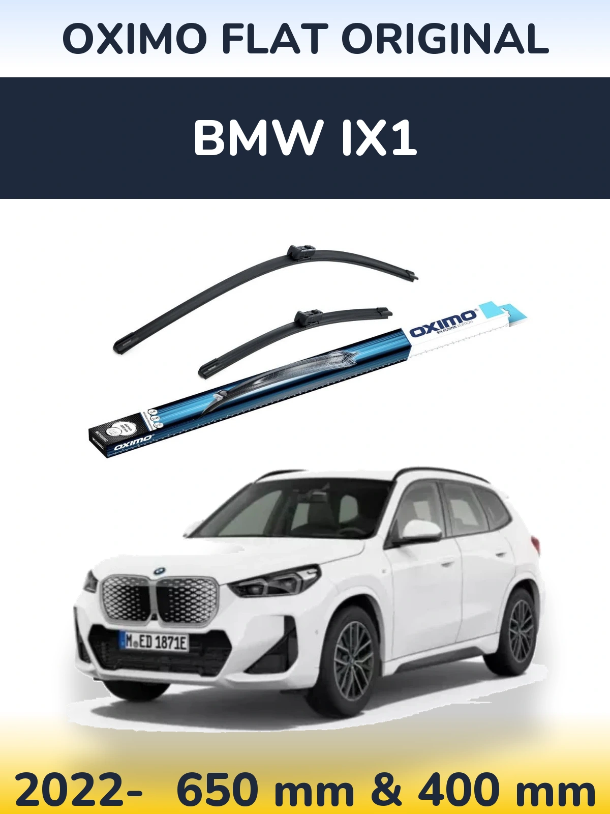 Sada předních stěračů Oximo Flat Original 650 a 400 mm pro BMW iX1 2022-2026