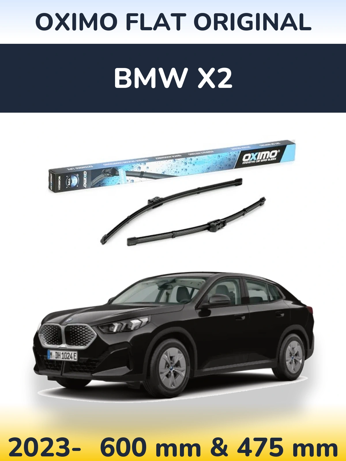 Sada předních stěračů Oximo Flat Original 600 a 475 mm pro BMW X2 2023-2026