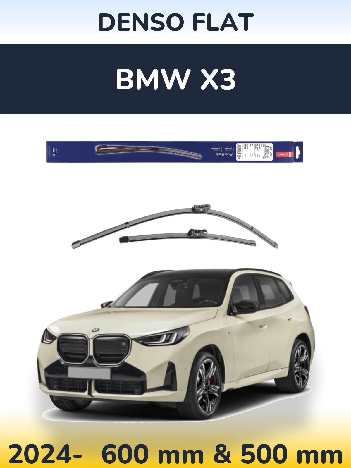 Sada předních stěračů Denso Flat 600 a 500 mm pro BMW X3 2024-2026