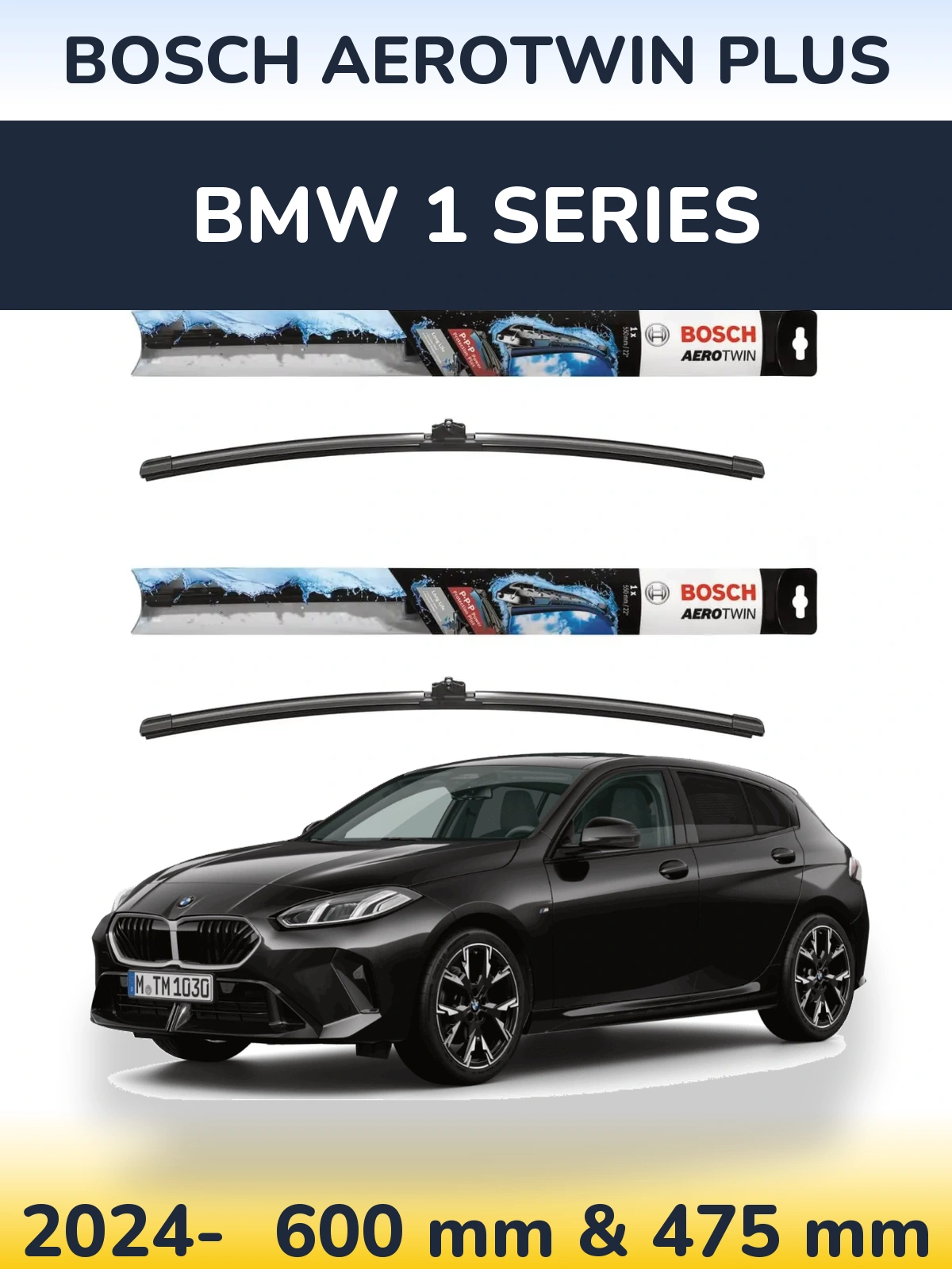Sada předních stěračů BOSCH AeroTwin Plus 600 a 475 mm pro BMW 1 Series 2024-2026