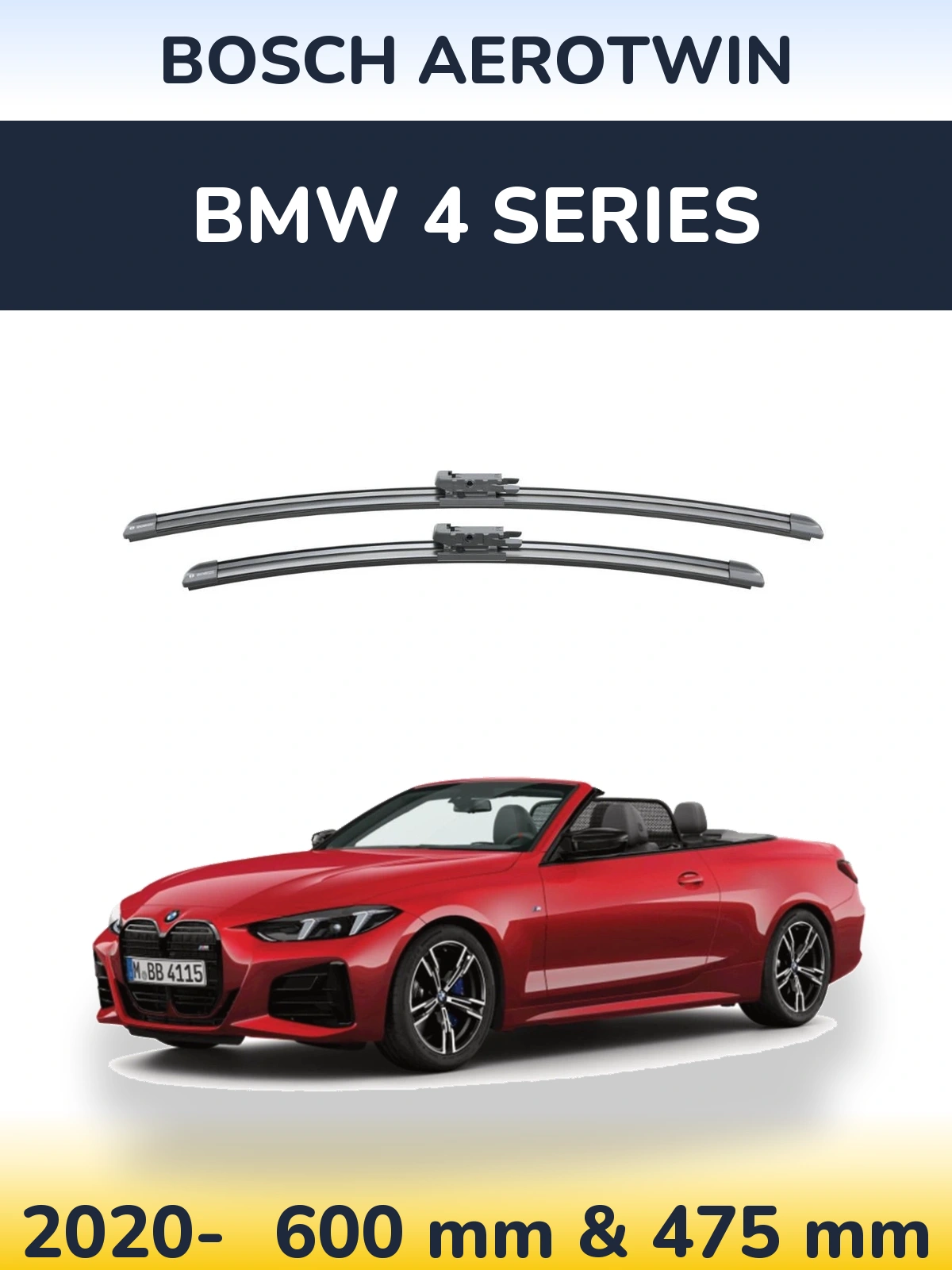 Sada předních stěračů BOSCH AeroTwin 600 a 475 mm pro BMW 4 Series 2020-2026