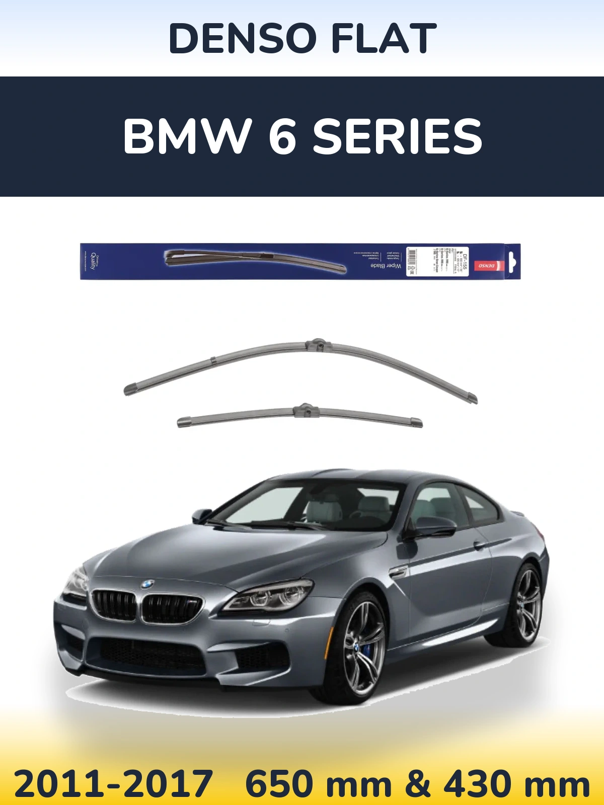 Sada předních stěračů Denso Flat 650 a 430 mm pro BMW 6 Series 2011-2017