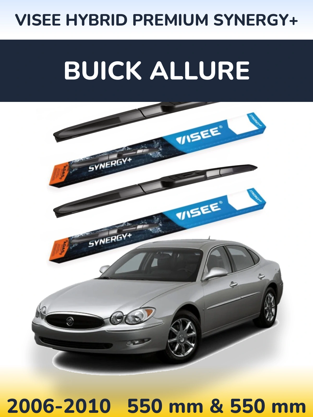 Sada předních stěračů VISEE HYBRID PREMIUM SYNERGY+ 550 a 550 mm pro Buick Allure 2006-2010