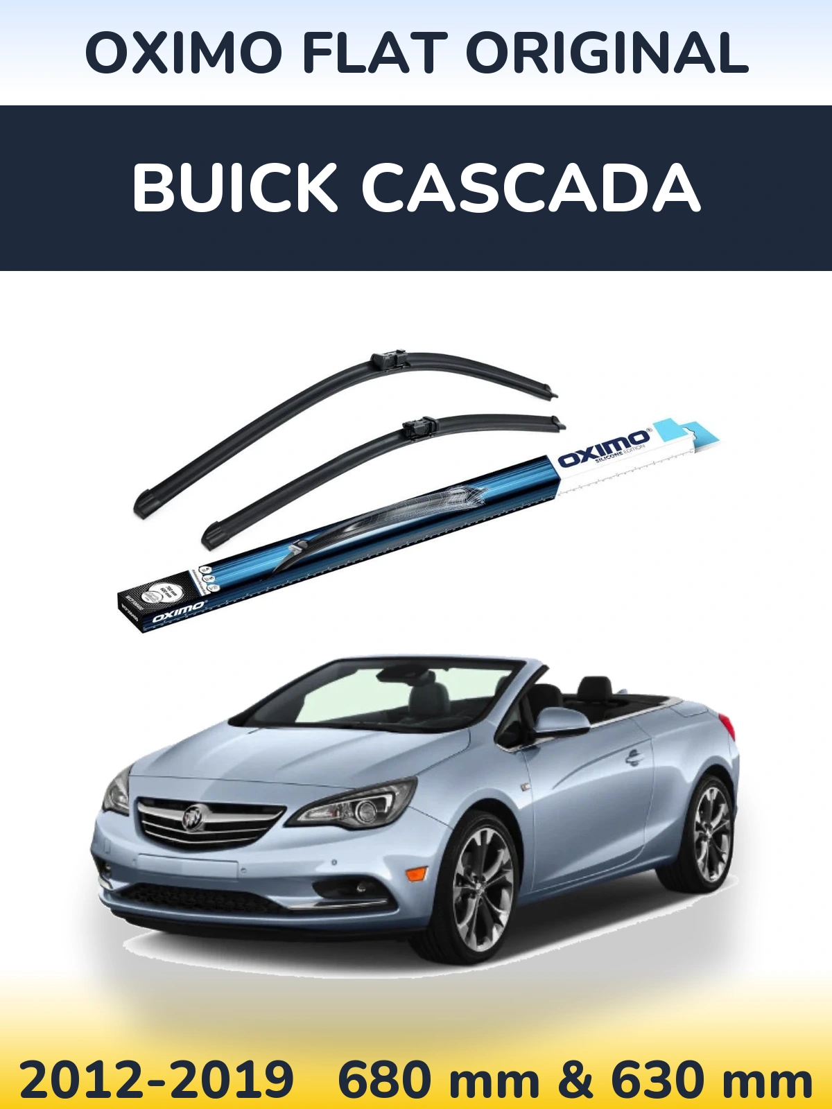 Sada předních stěračů Oximo Flat Original 680 a 630 mm pro Buick Cascada 2012-2019