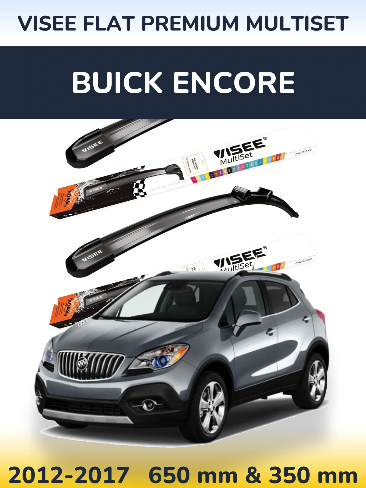 Sada předních stěračů VISEE FLAT PREMIUM MultiSet 650 a 350 mm pro Buick Encore 2012-2017