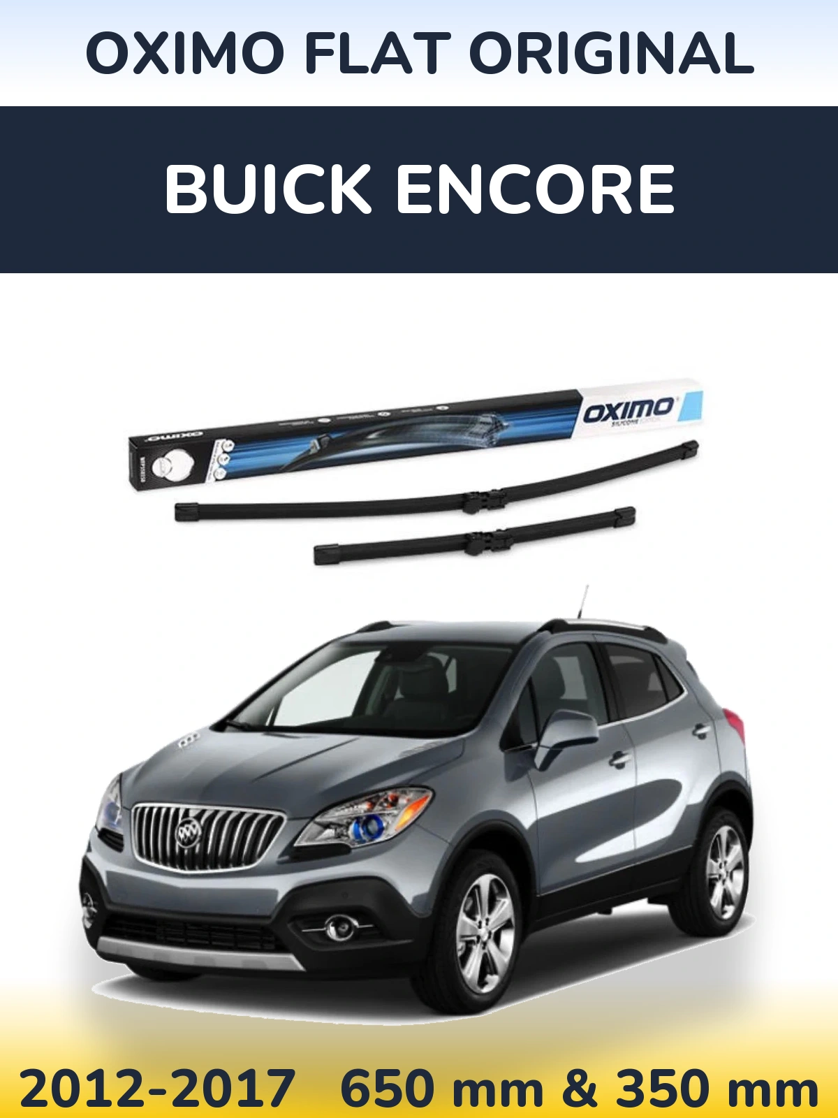 Sada předních stěračů Oximo Flat Original 650 a 350 mm pro Buick Encore 2012-2017