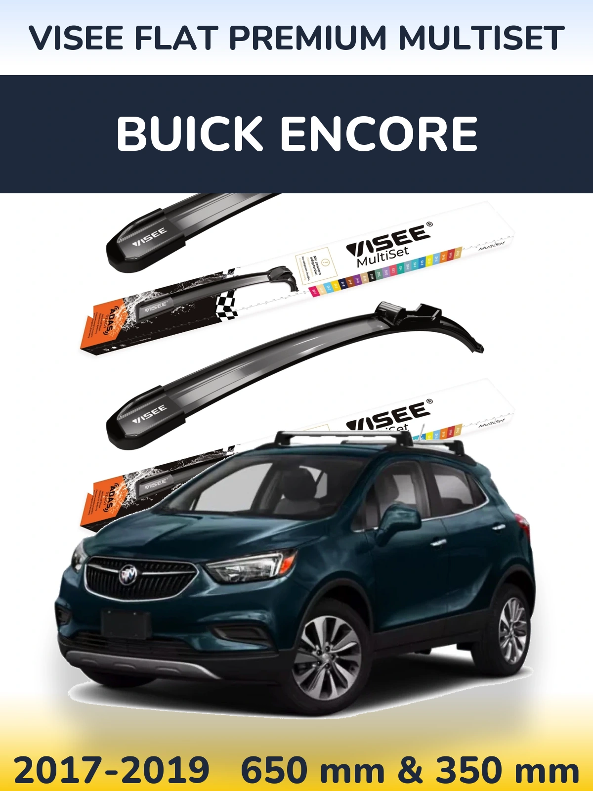 Sada předních stěračů VISEE FLAT PREMIUM MultiSet 650 a 350 mm pro Buick Encore 2017-2019