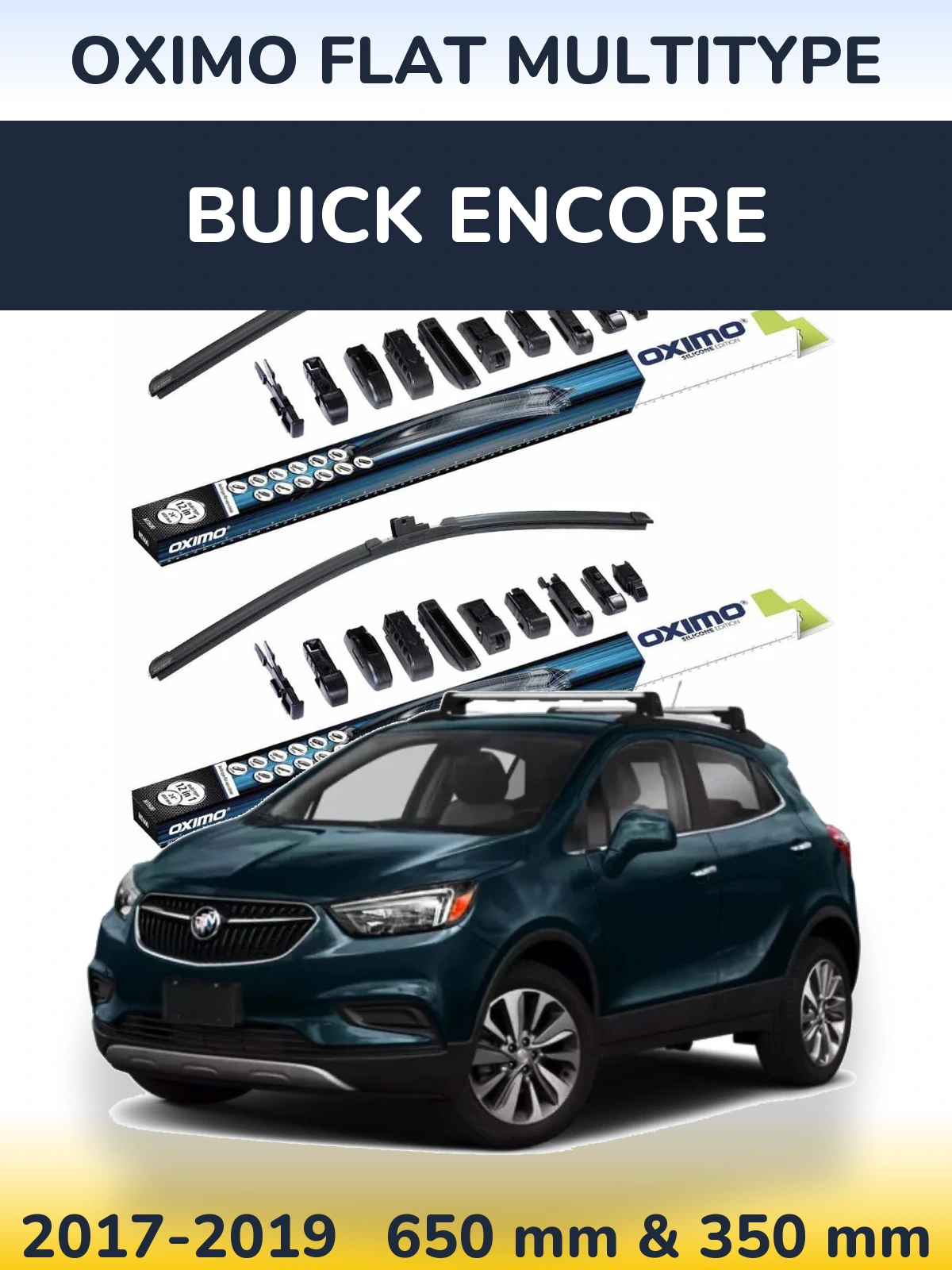 Sada předních stěračů Oximo Flat MultiType 650 a 350 mm pro Buick Encore 2017-2019