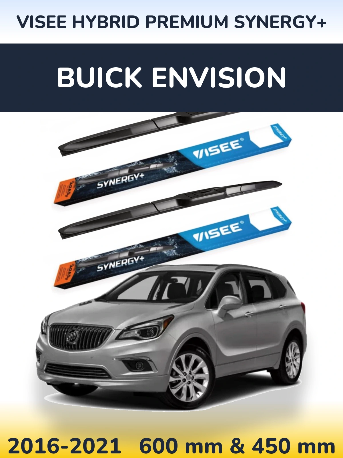 Sada předních stěračů VISEE HYBRID PREMIUM SYNERGY+ 600 a 450 mm pro Buick Envision 2016-2021