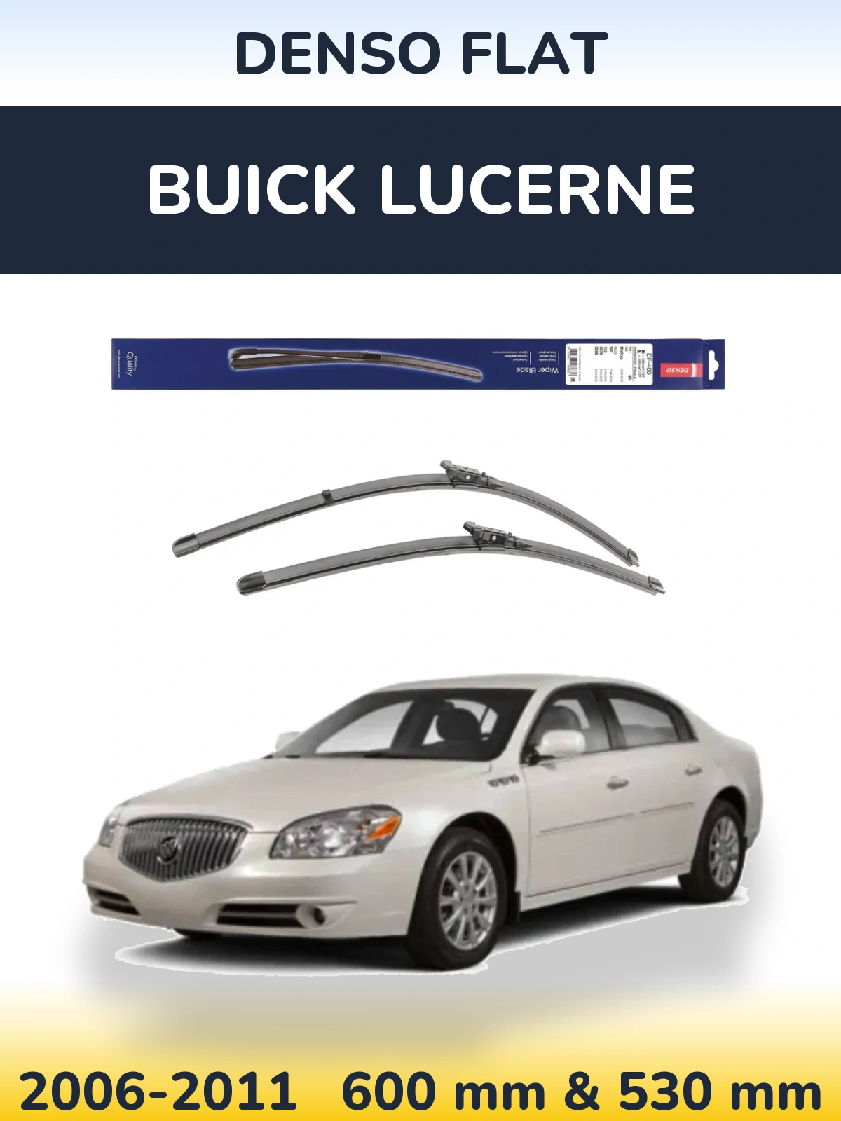 Sada předních stěračů Denso Flat 600 a 550 mm pro Buick Lucerne 2006-2011