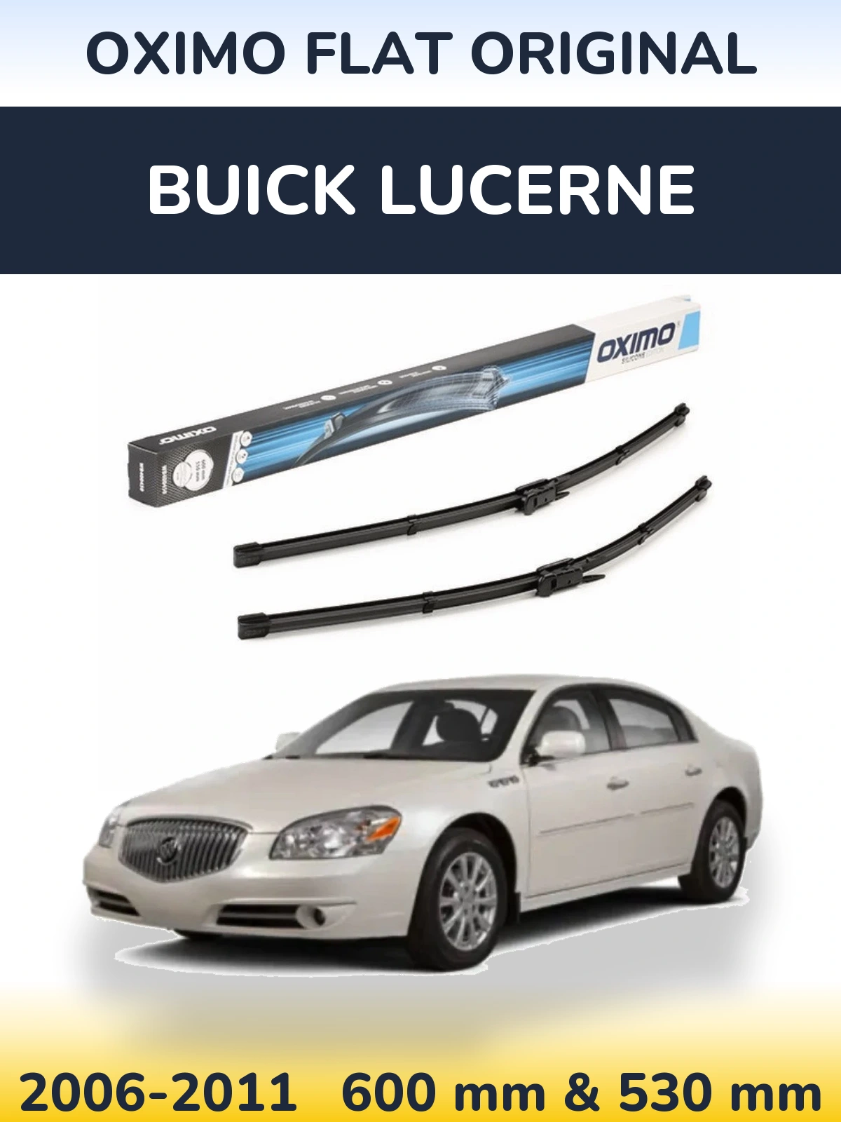 Sada předních stěračů Oximo Flat Original 600 a 550 mm pro Buick Lucerne 2006-2011