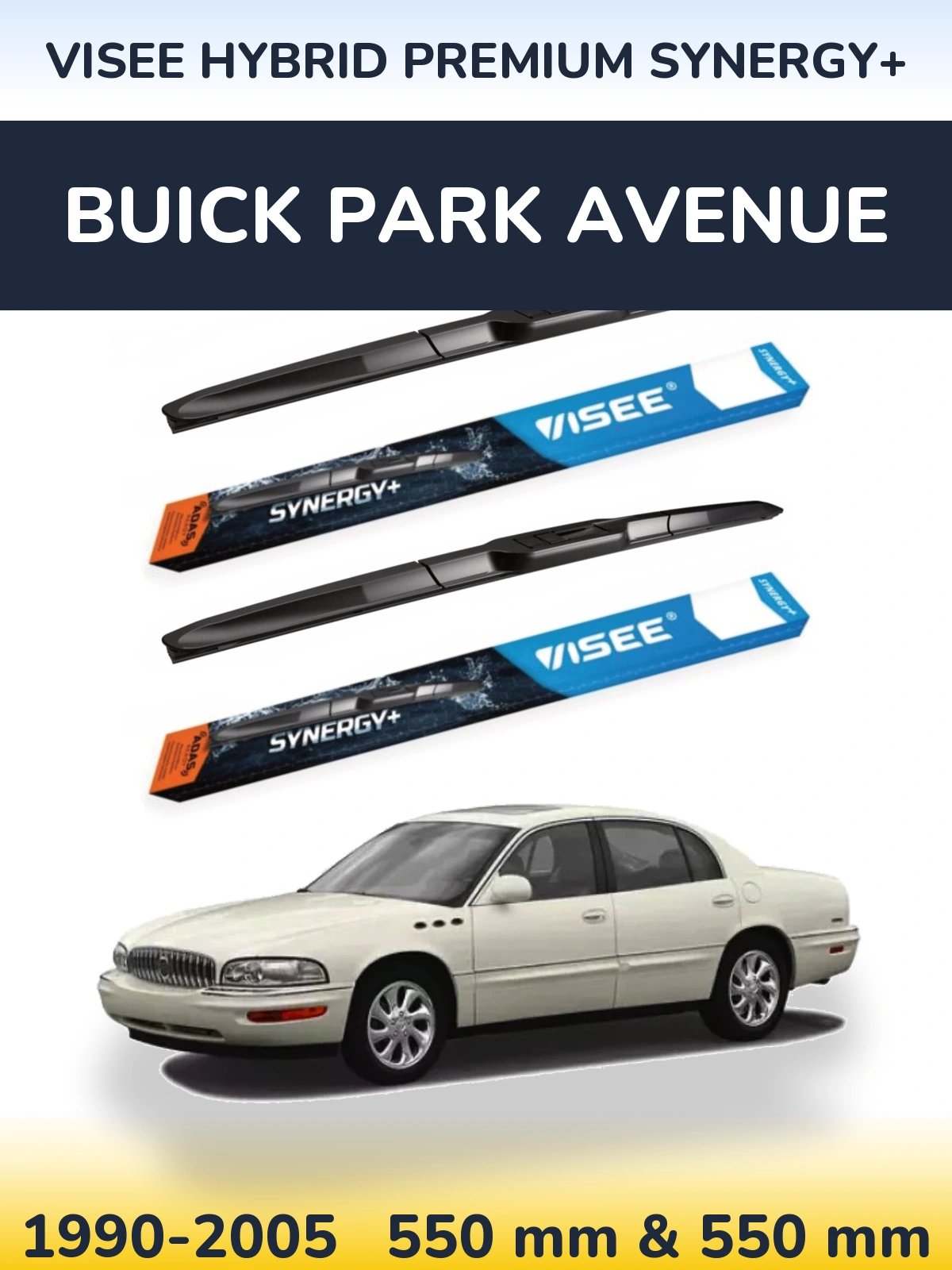 Sada předních stěračů VISEE HYBRID PREMIUM SYNERGY+ 550 a 550 mm pro Buick Park Avenue 1990-2005