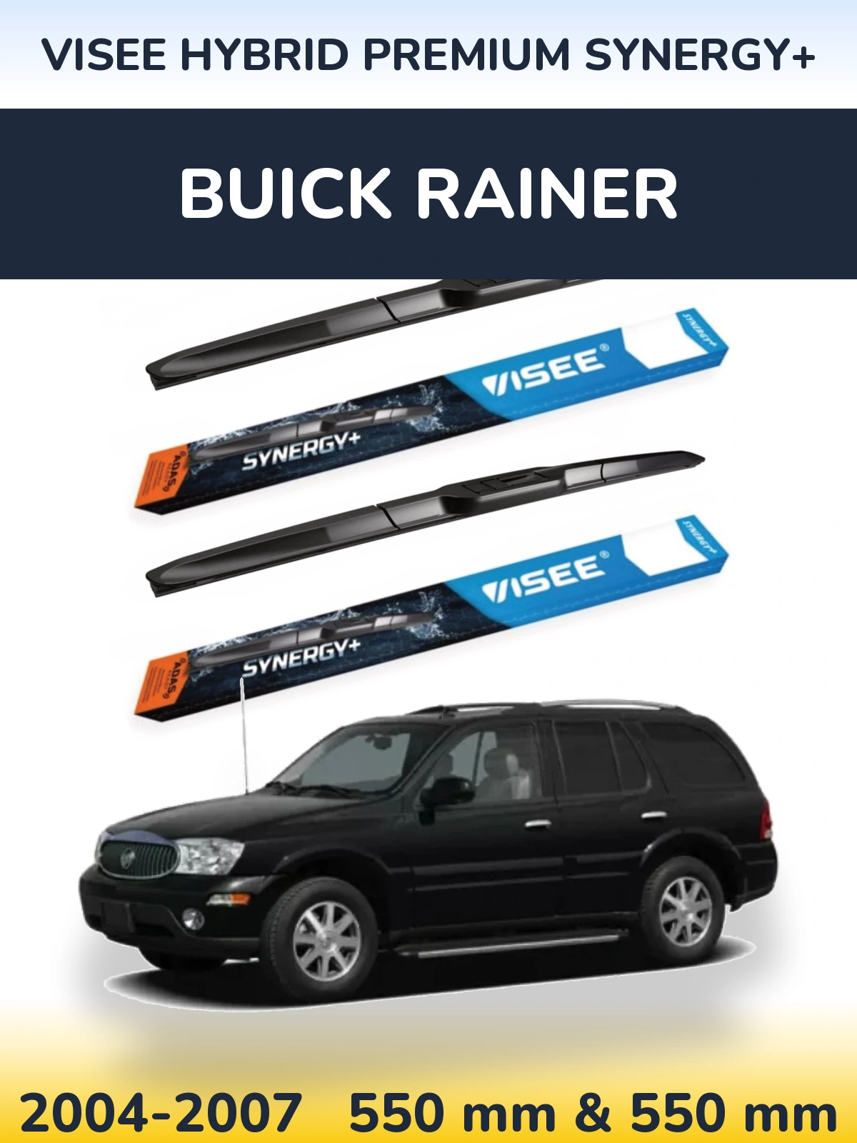 Комплект передніх щіток VISEE HYBRID PREMIUM SYNERGY+ 550 & 550 мм для Buick Rainer 2004-2007