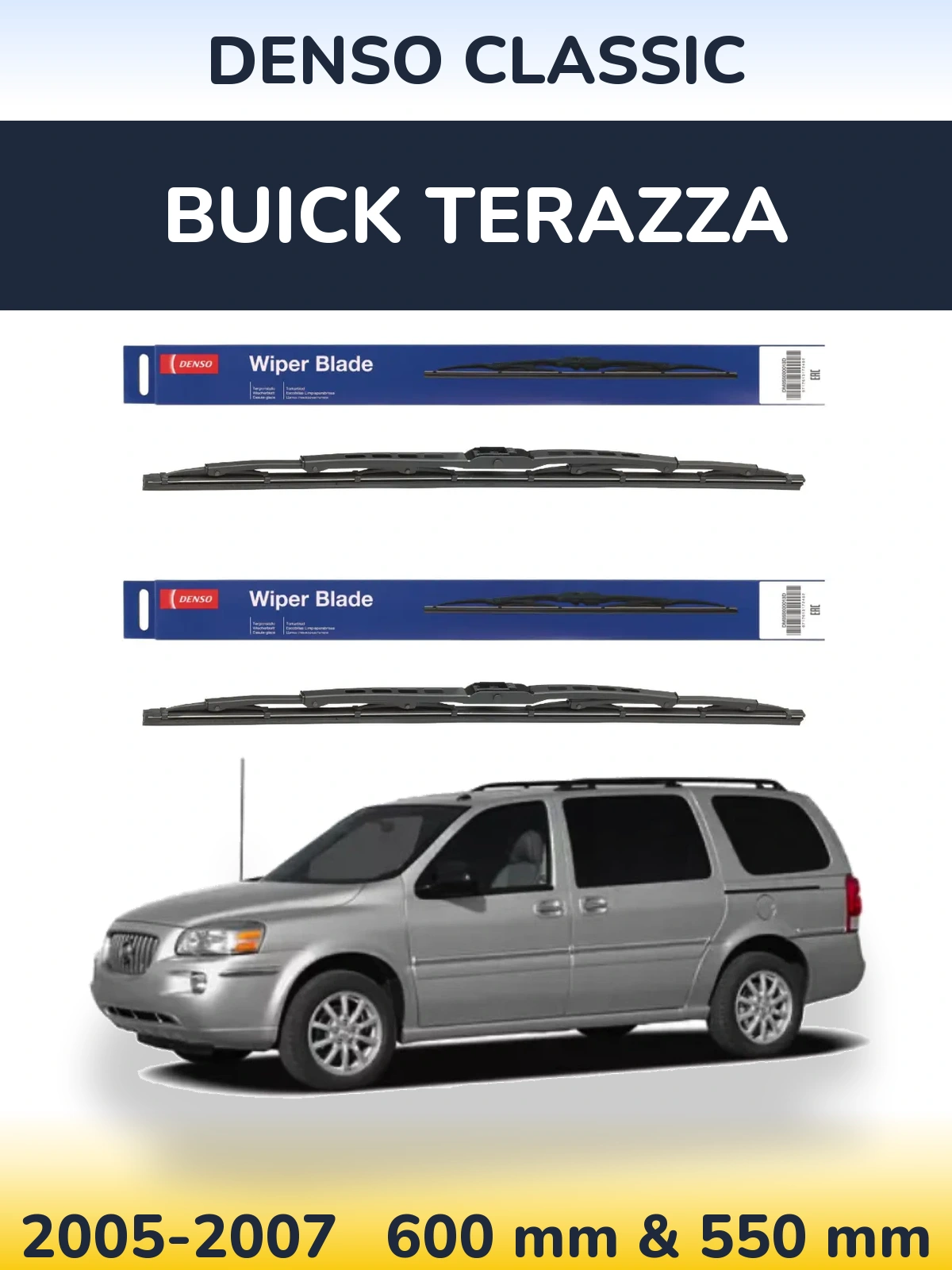 Комплект передних дворников Denso Classic 600 & 550 мм для Buick Terazza 2005-2007