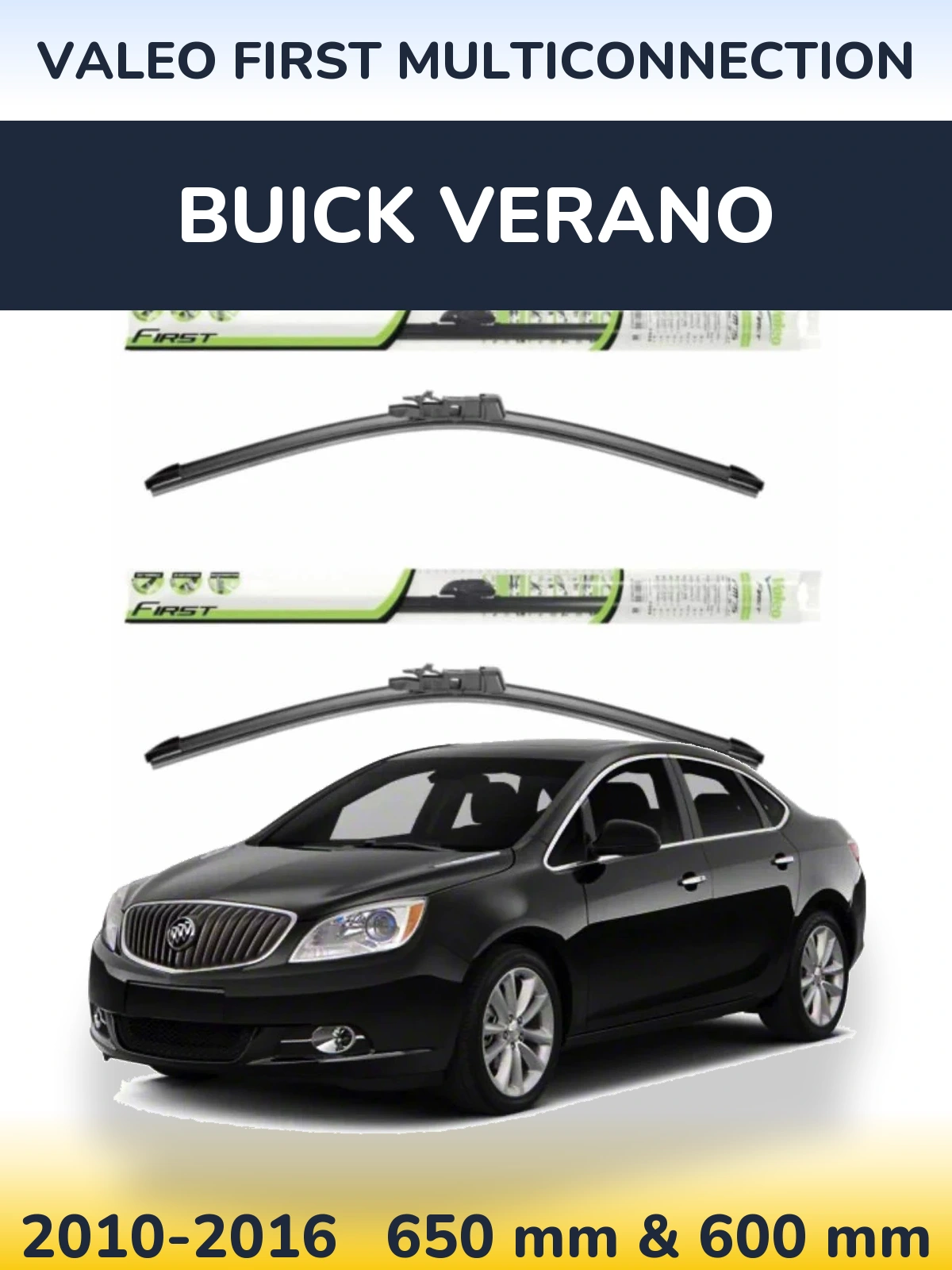 Sada předních stěračů Valeo First MultiConnection 650 a 600 mm pro Buick Verano 2010-2016