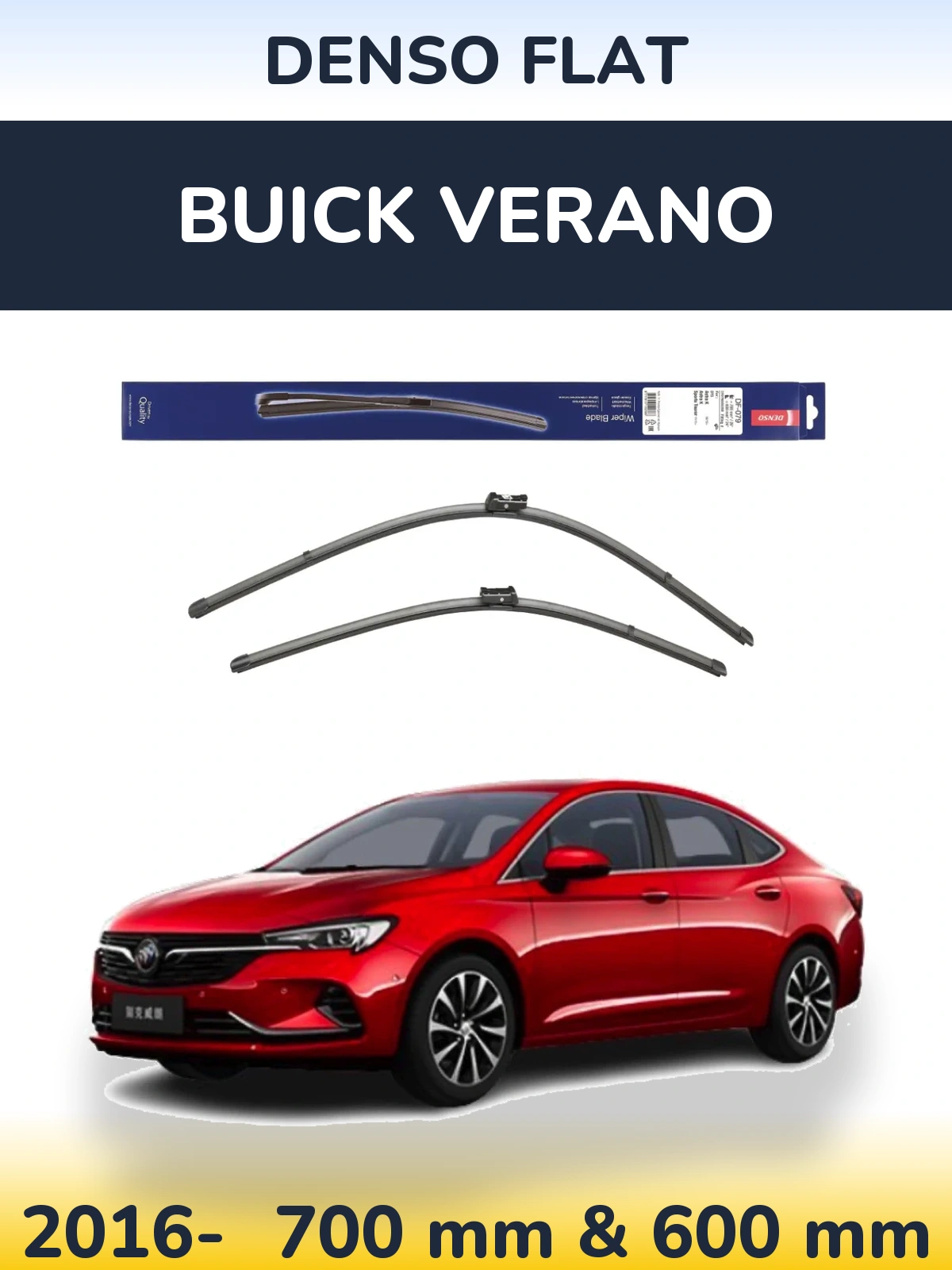 Sada předních stěračů Denso Flat 700 a 600 mm pro Buick Verano 2016-2026
