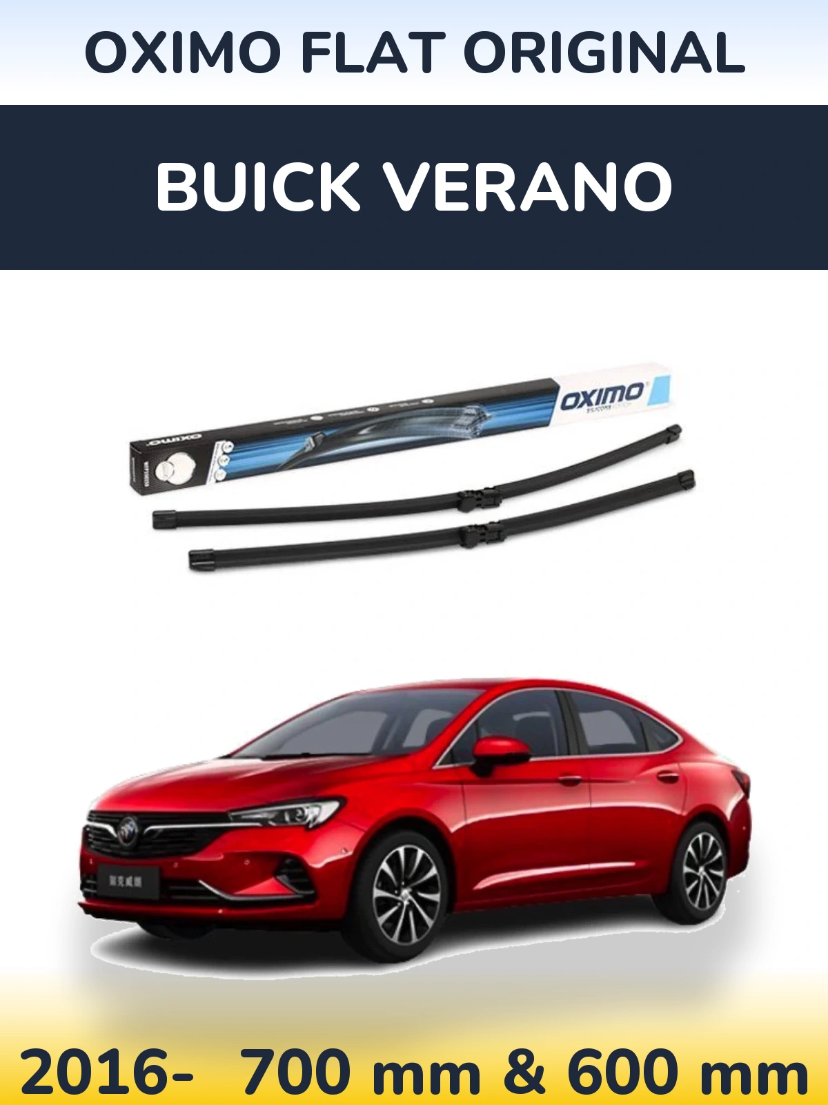 Комплект передніх щіток Oximo Flat Original 700 & 600 мм для Buick Verano 2016-2026