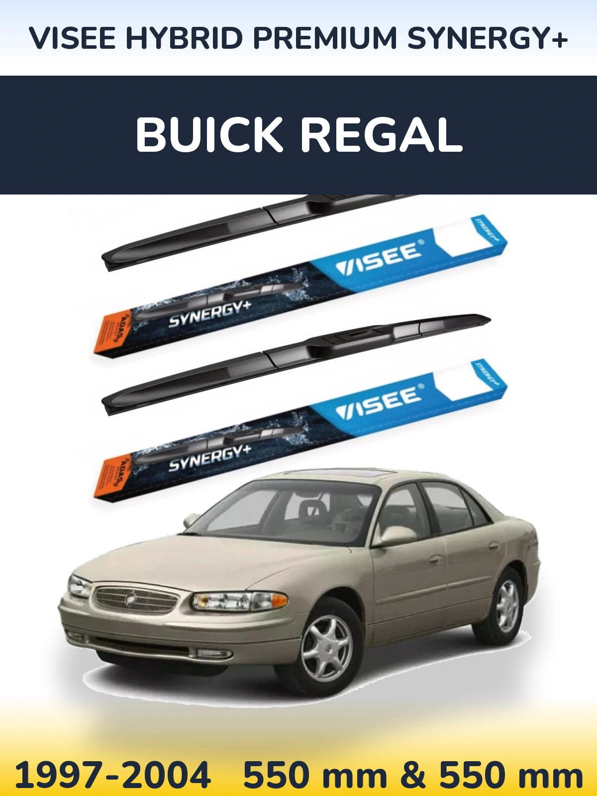 Sada předních stěračů VISEE HYBRID PREMIUM SYNERGY+ 550 a 550 mm pro Buick Regal 1997-2004