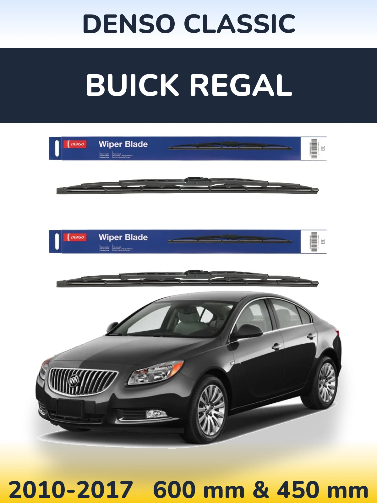 Комплект передніх щіток Denso Classic 600 & 450 мм для Buick Regal 2010-2017